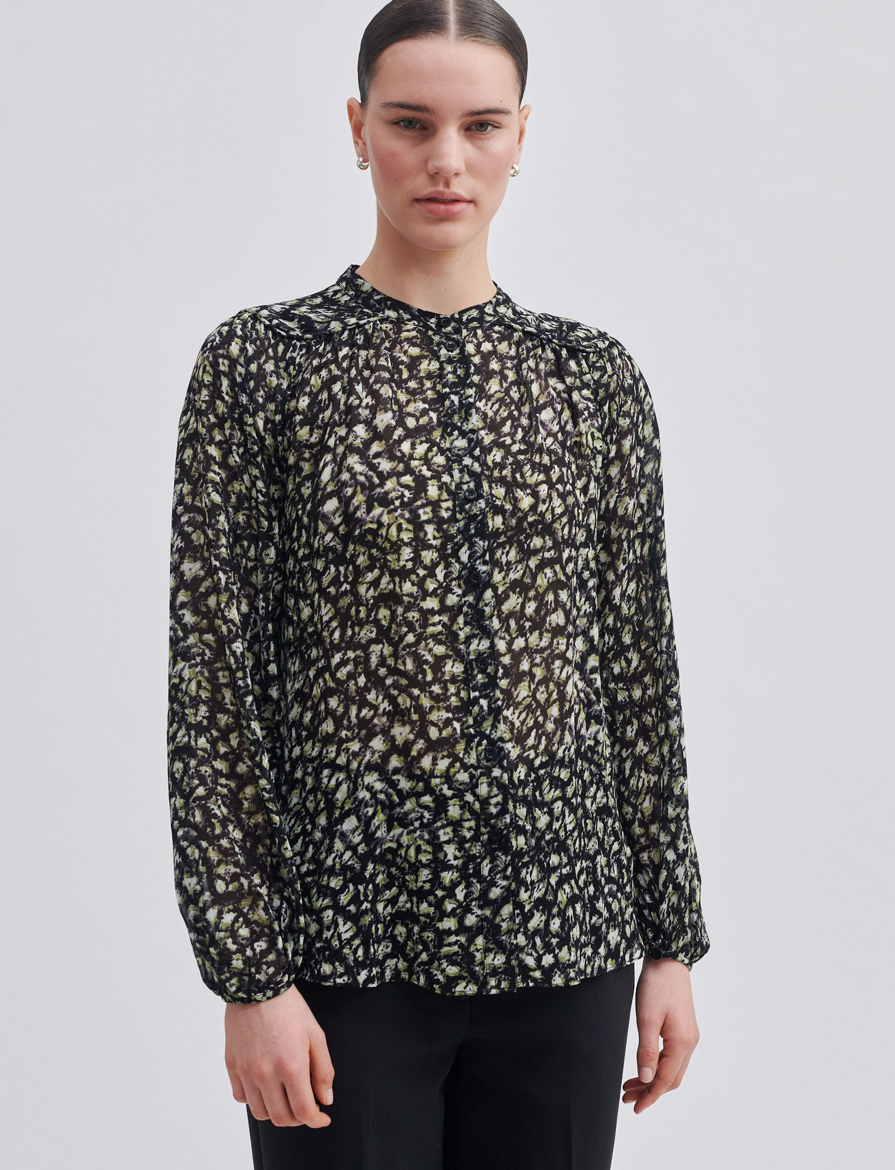 Second Female - Ayali Shirt - langärmlige hemden - black - 1