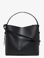 Leata Maxi Leather Bag - BLACK SILVER