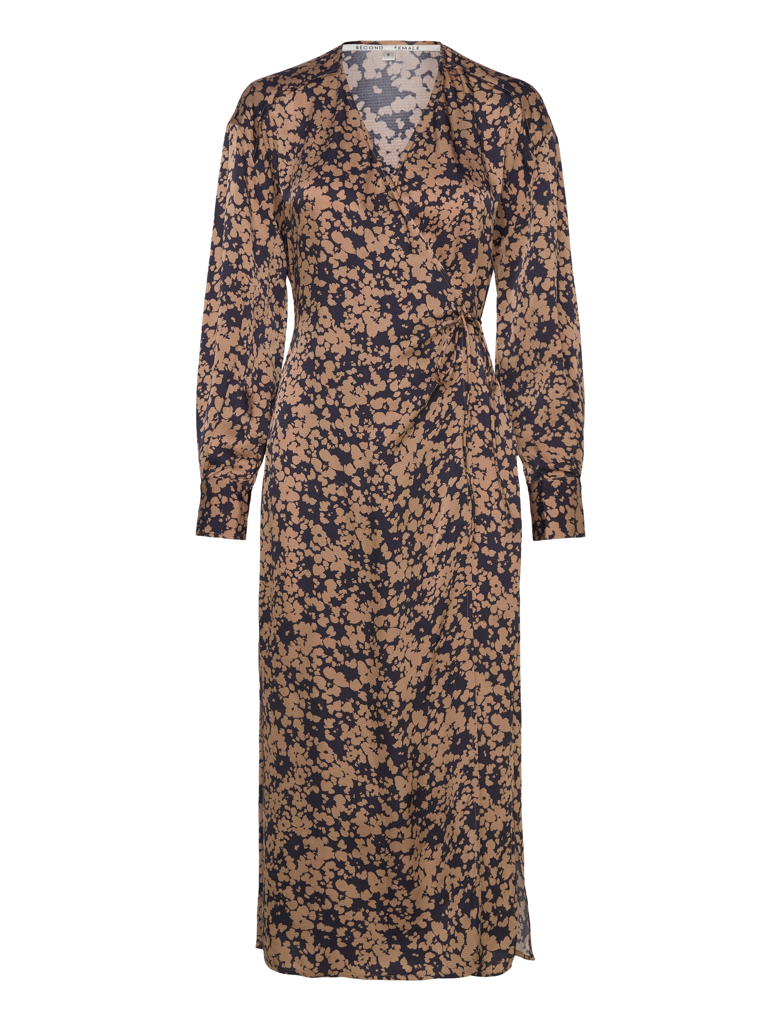 Second Female Vincent Wrap Dress - Kleidid - SILVER MINK / brown