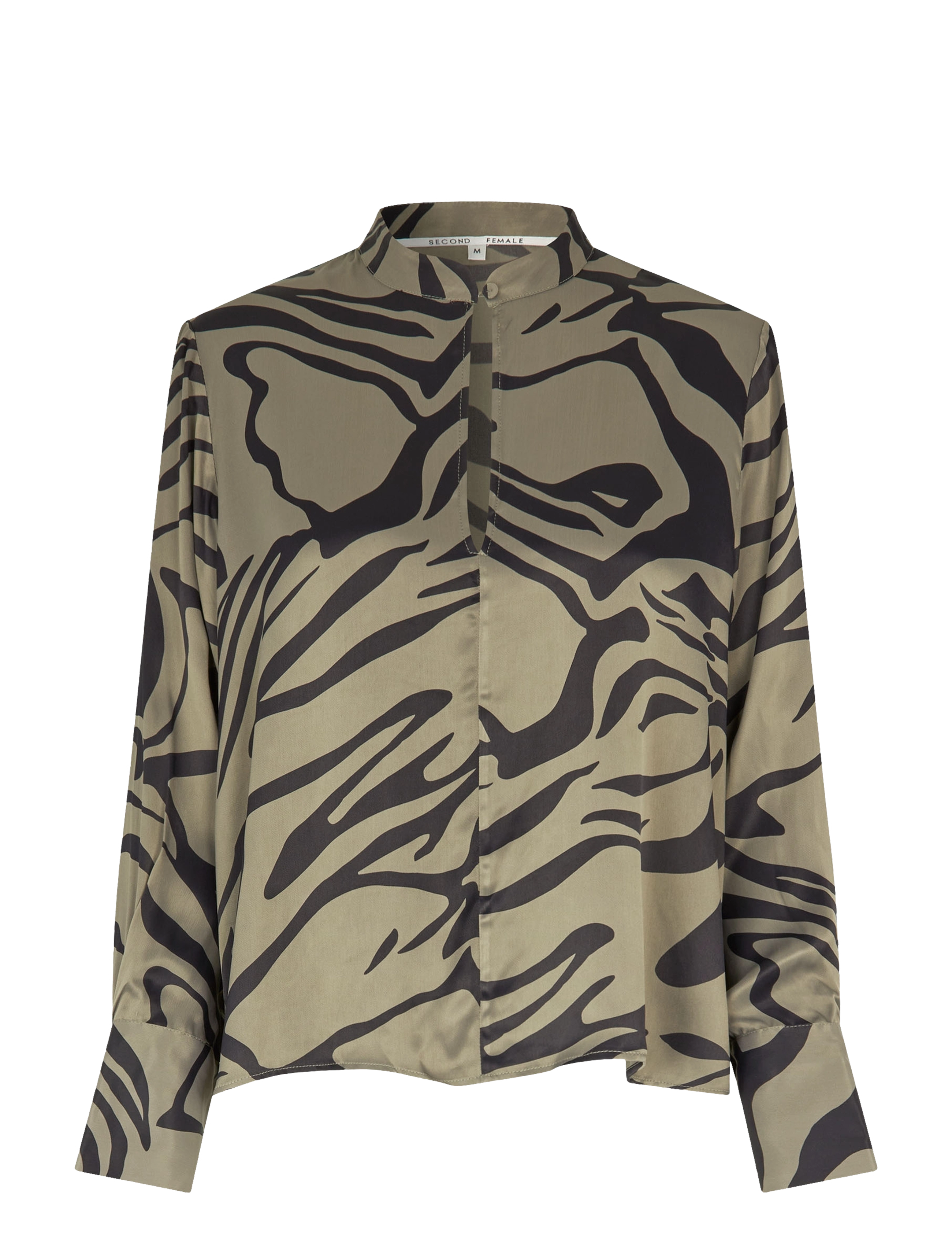 SECOND Damen Zebra Bluse Grün - XS - Damen