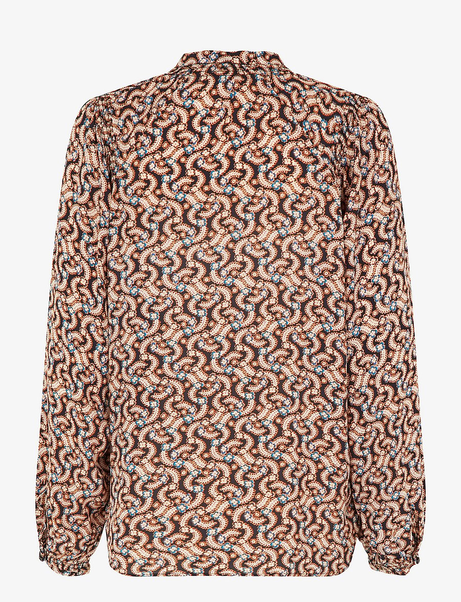 Second Female - Theo Shirt - long sleeved blouses - black - 1