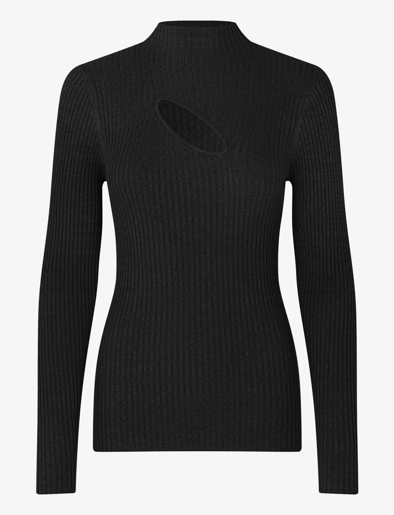 Second Female Sanka Knit T-Neck - Kleidung - BLACK / black