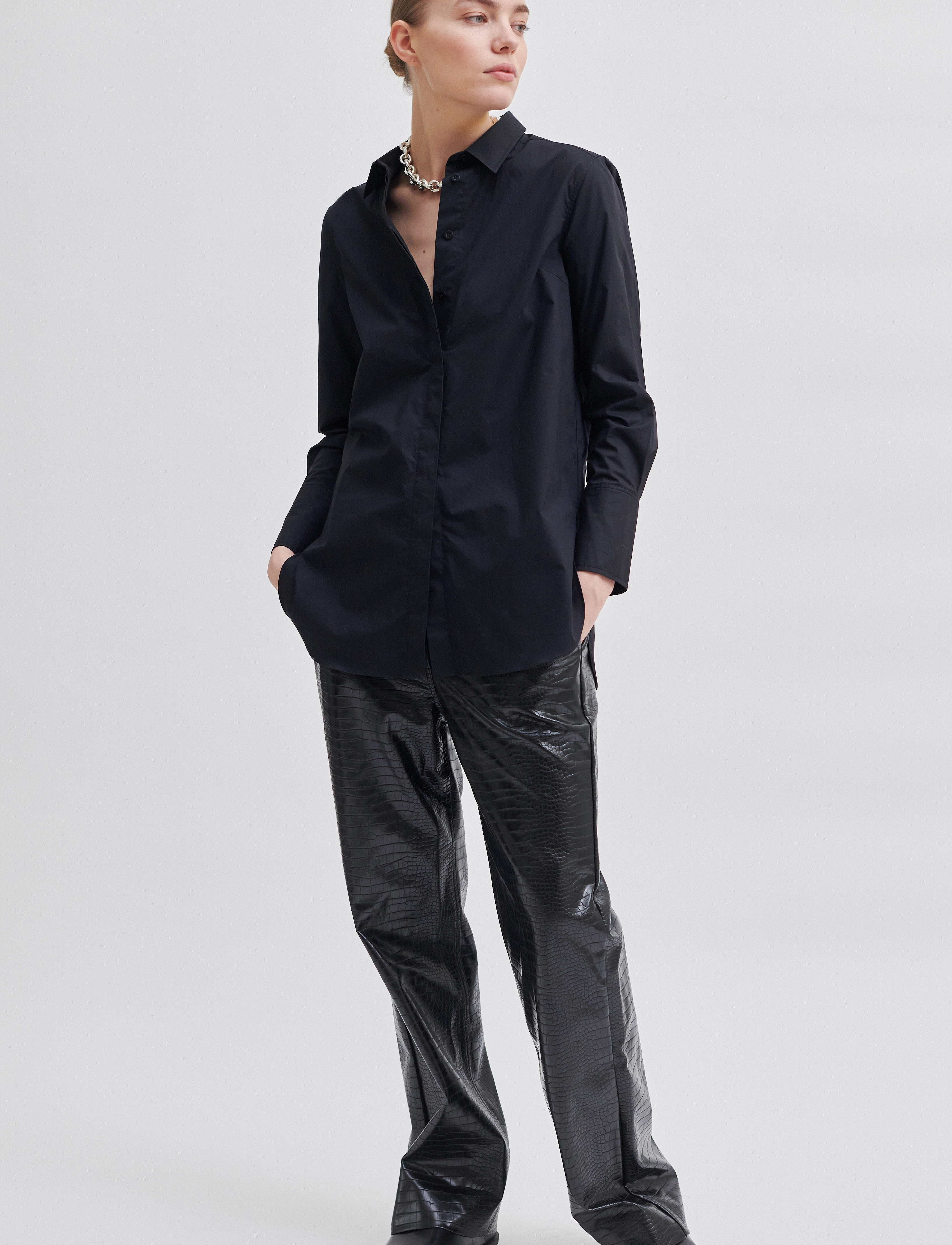Second Female - Amillia Trousers - læderbukser - black - 3