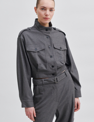 Second Female - Tradition Shirt Jacket - kevättakit - grey melange - 2