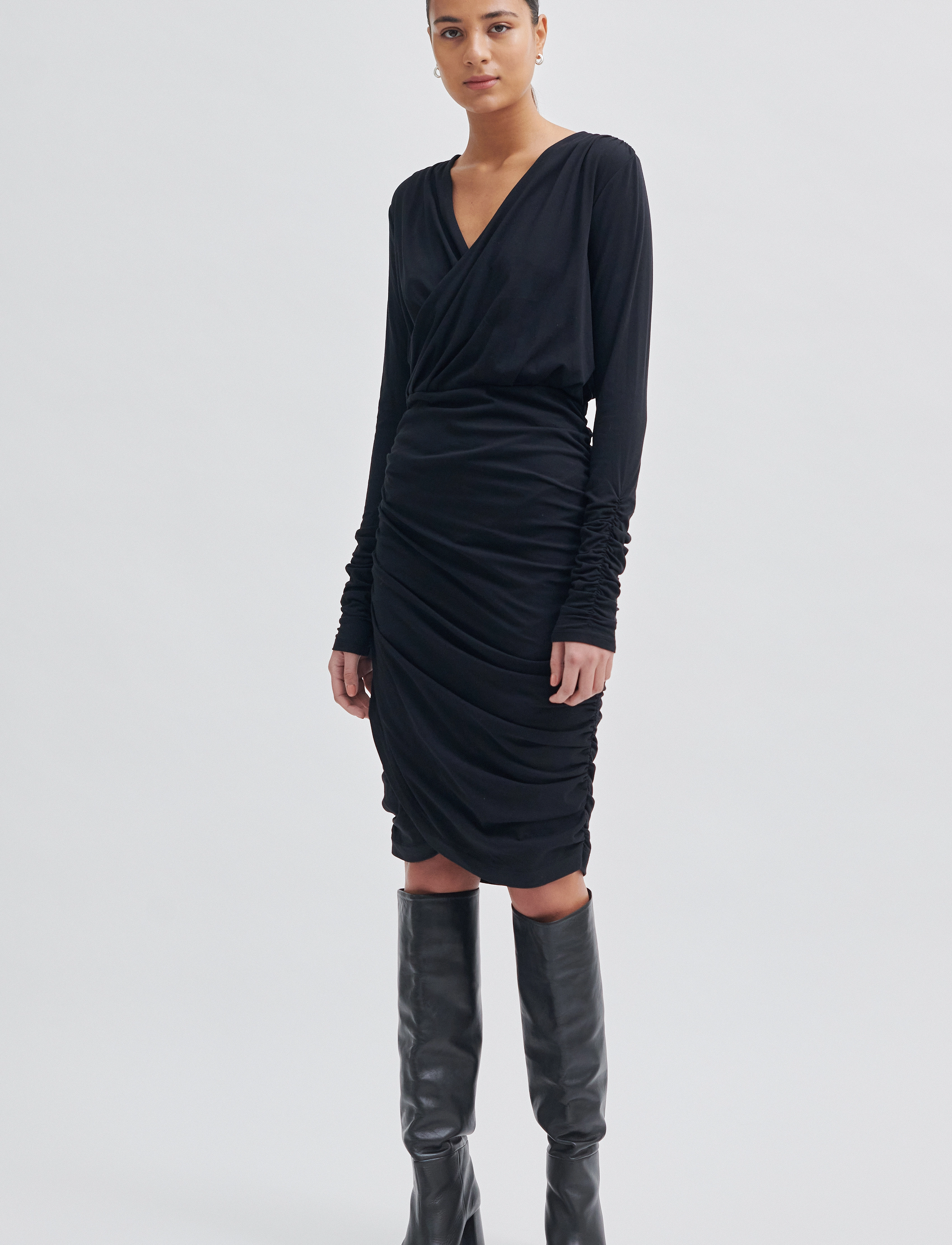Second Female Cita Dress - Midimekot - BLACK / black