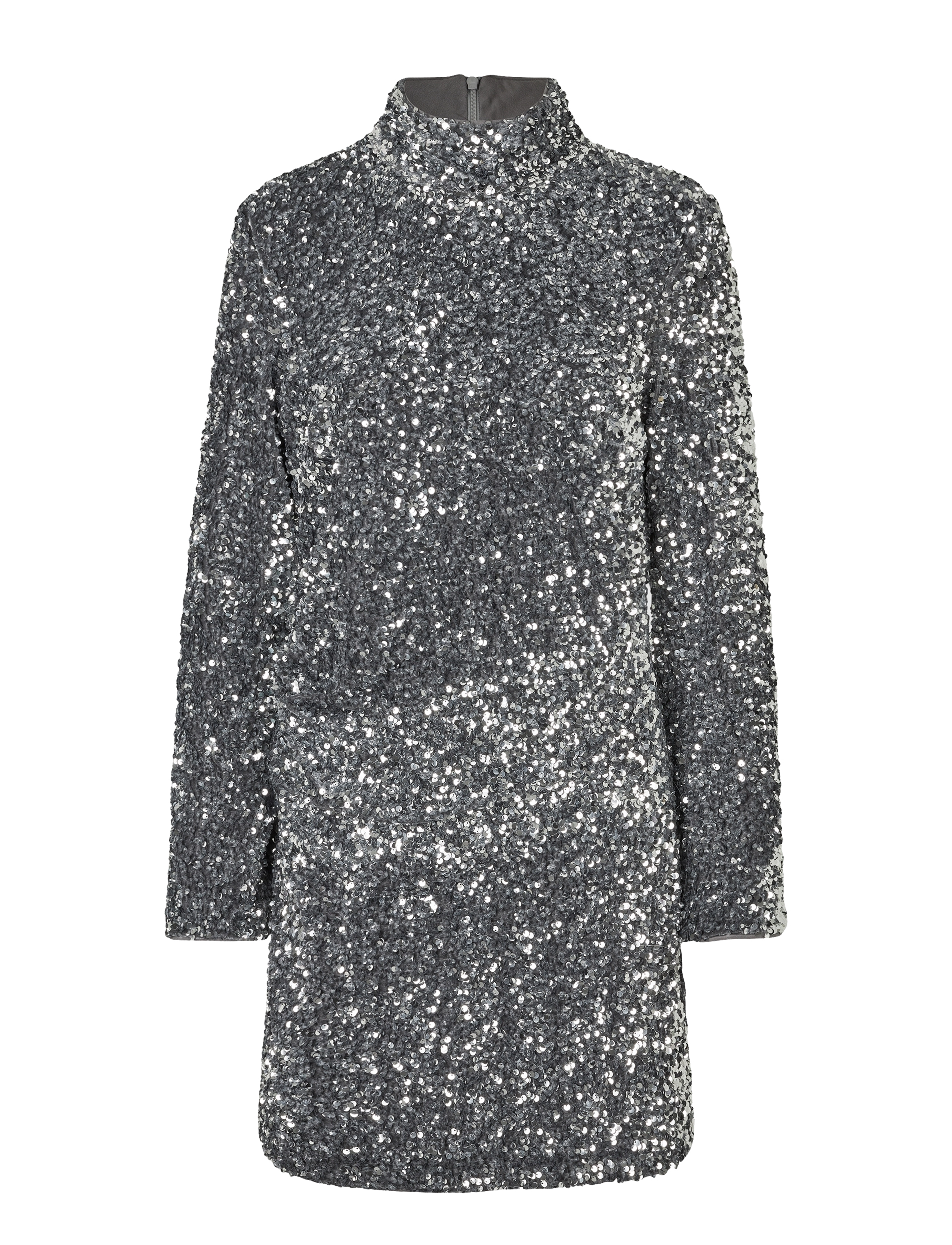 SECOND Damen Shimmer Slim Kleid Silber - S - Damen