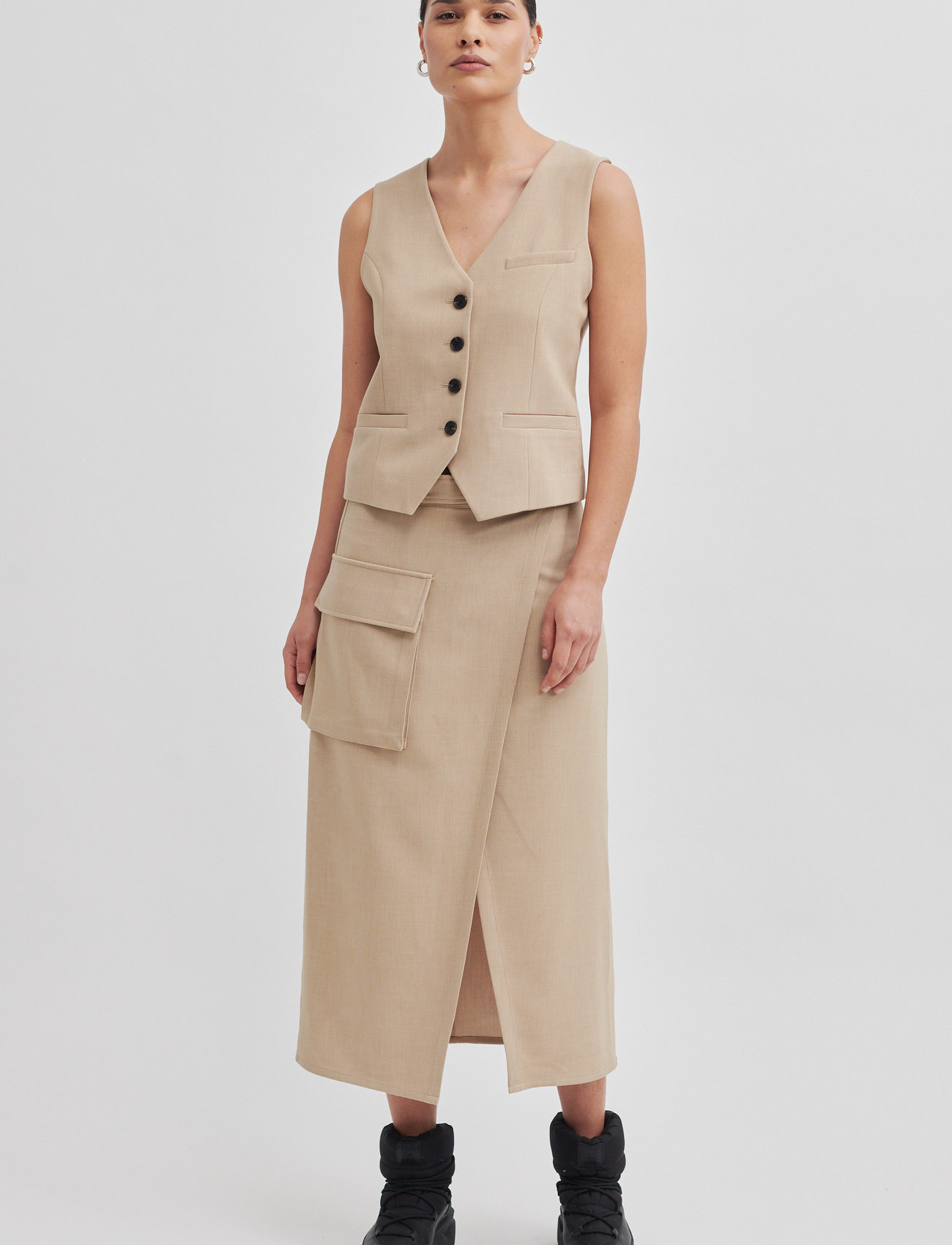 Second Female - Felice Skirt - festkläder till outletpriser - roasted cashew - 1