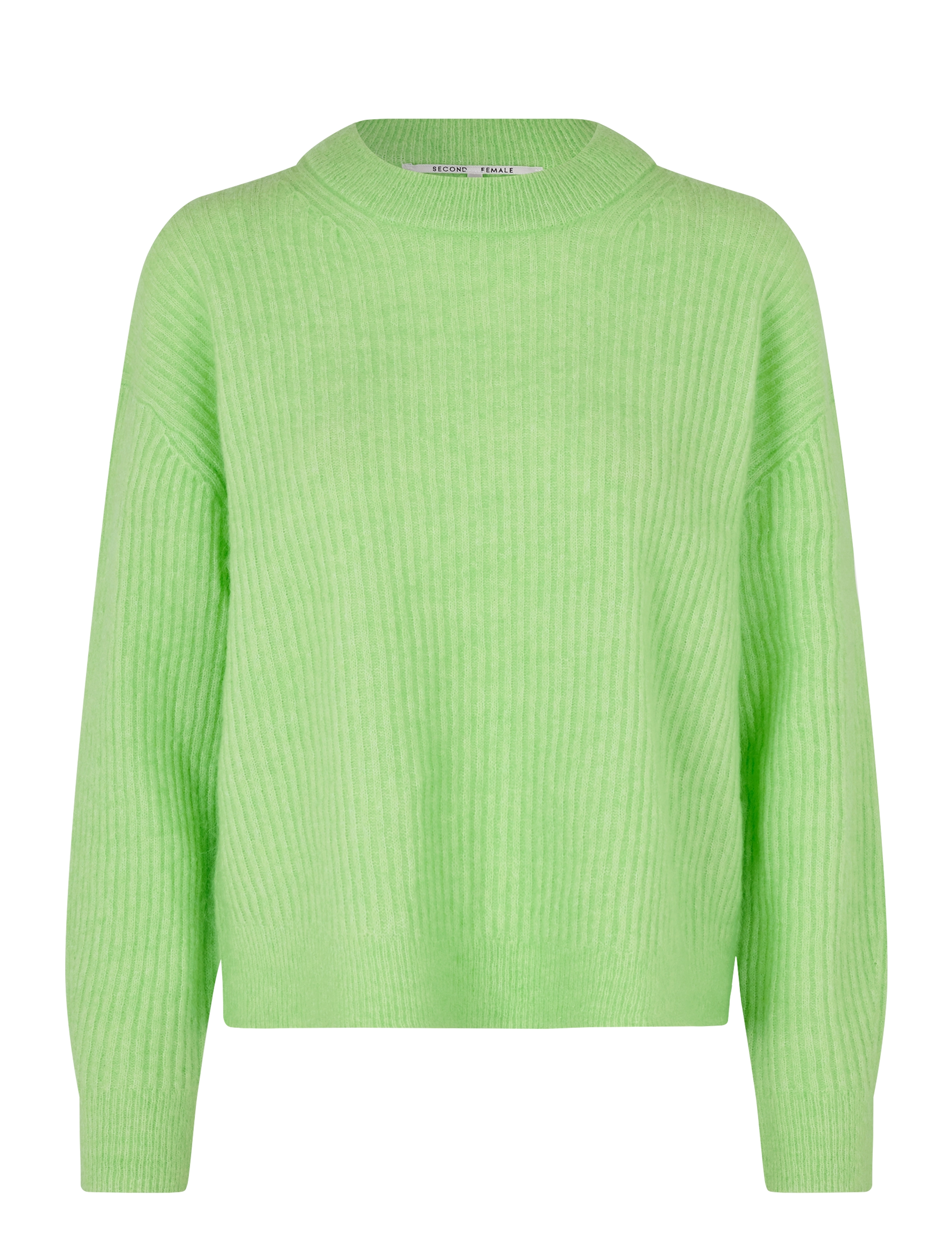 Second Female - Brook Knit Rib O-Neck - pistachio green - 1