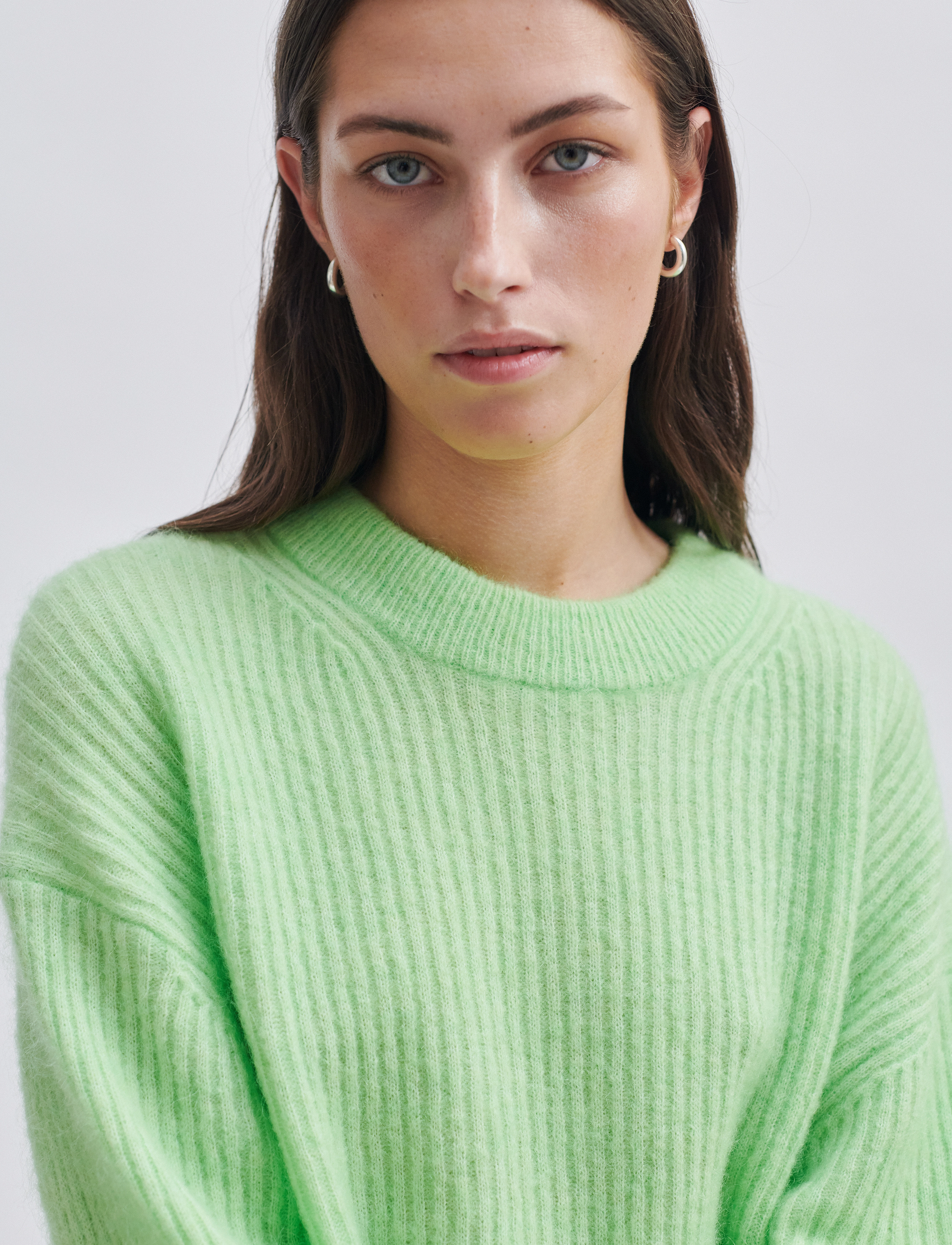 Second Female - Brook Knit Rib O-Neck - pistachio green - 3