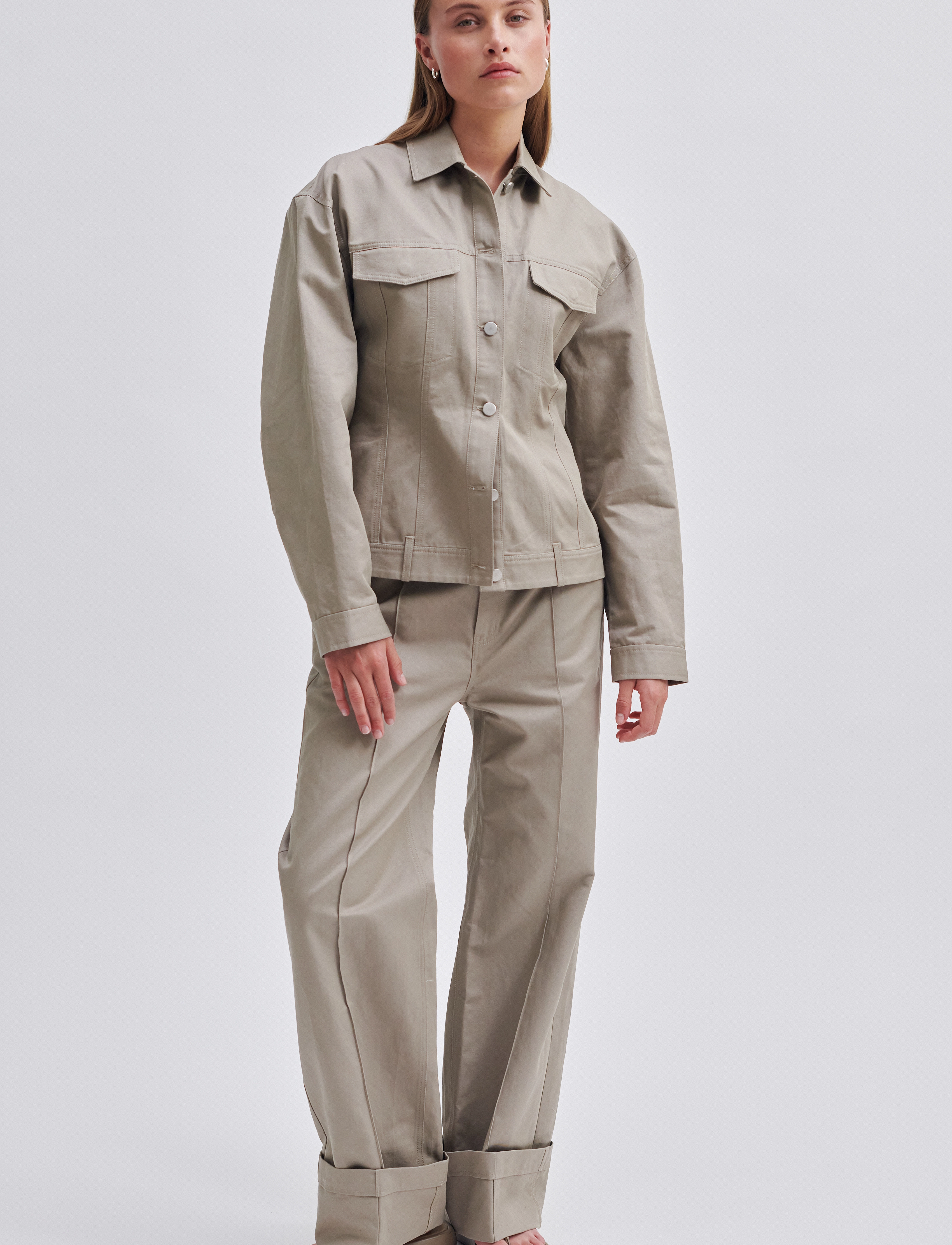 Second Female Wallie Long Trousers, Kvinder, Vide Ben Bukser Med Opslag, Beige, Str: S