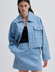 Second Female - Lemara Jacket - bouclé blazers - denim blue - 1