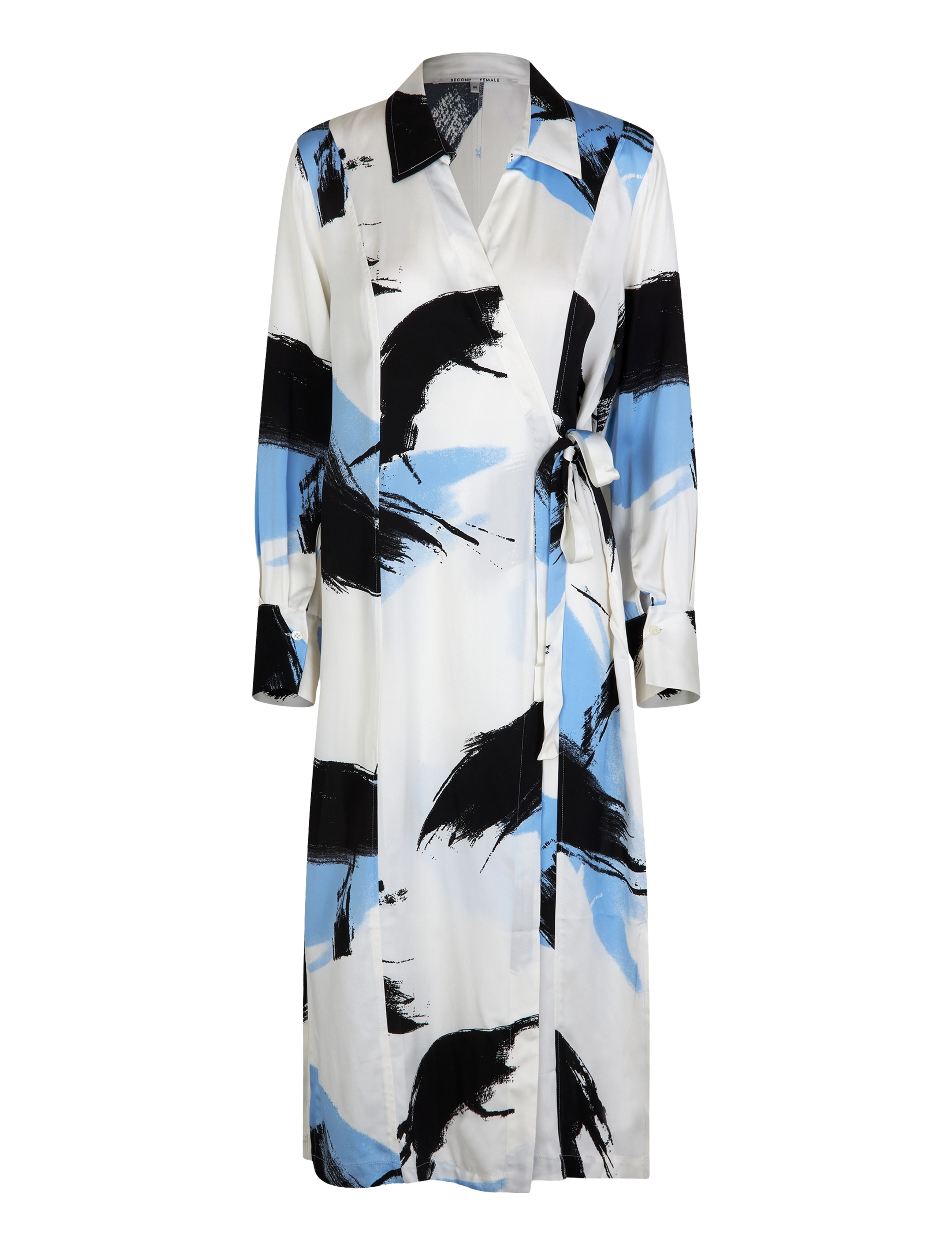 Second Female Josie Wrap Dress - Second Female - OPEN AIR / white