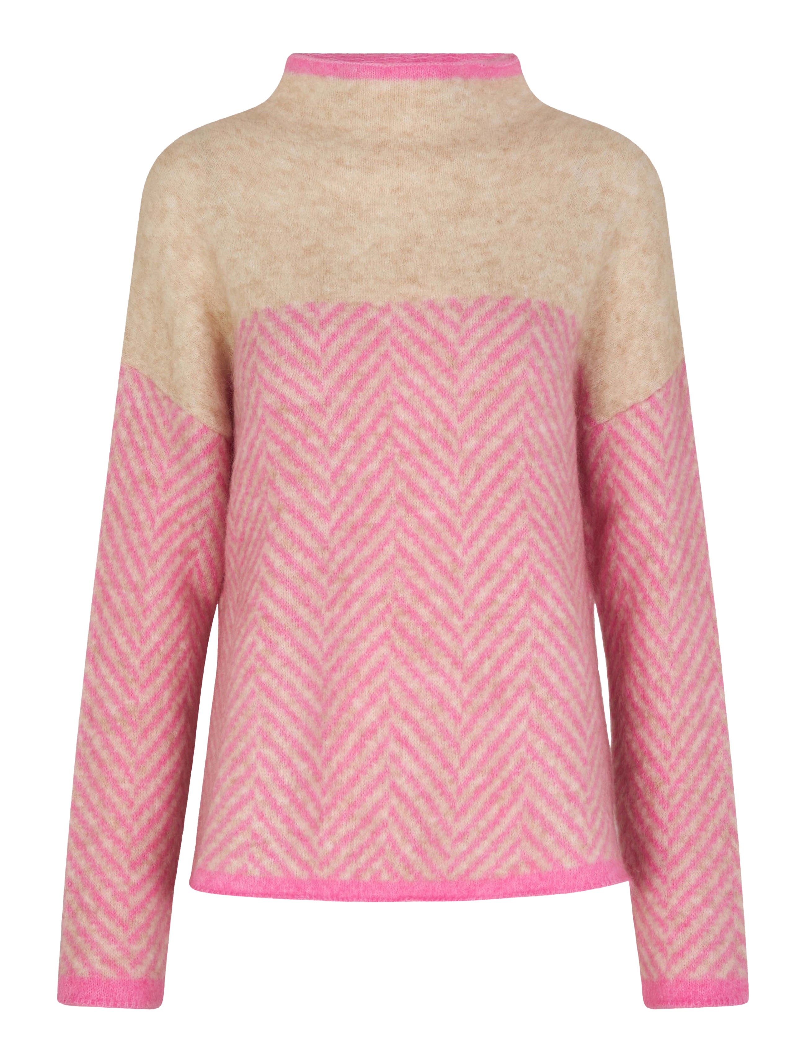 Second Female - Herrin Knit Stripe T-Neck - begonia pink - 1