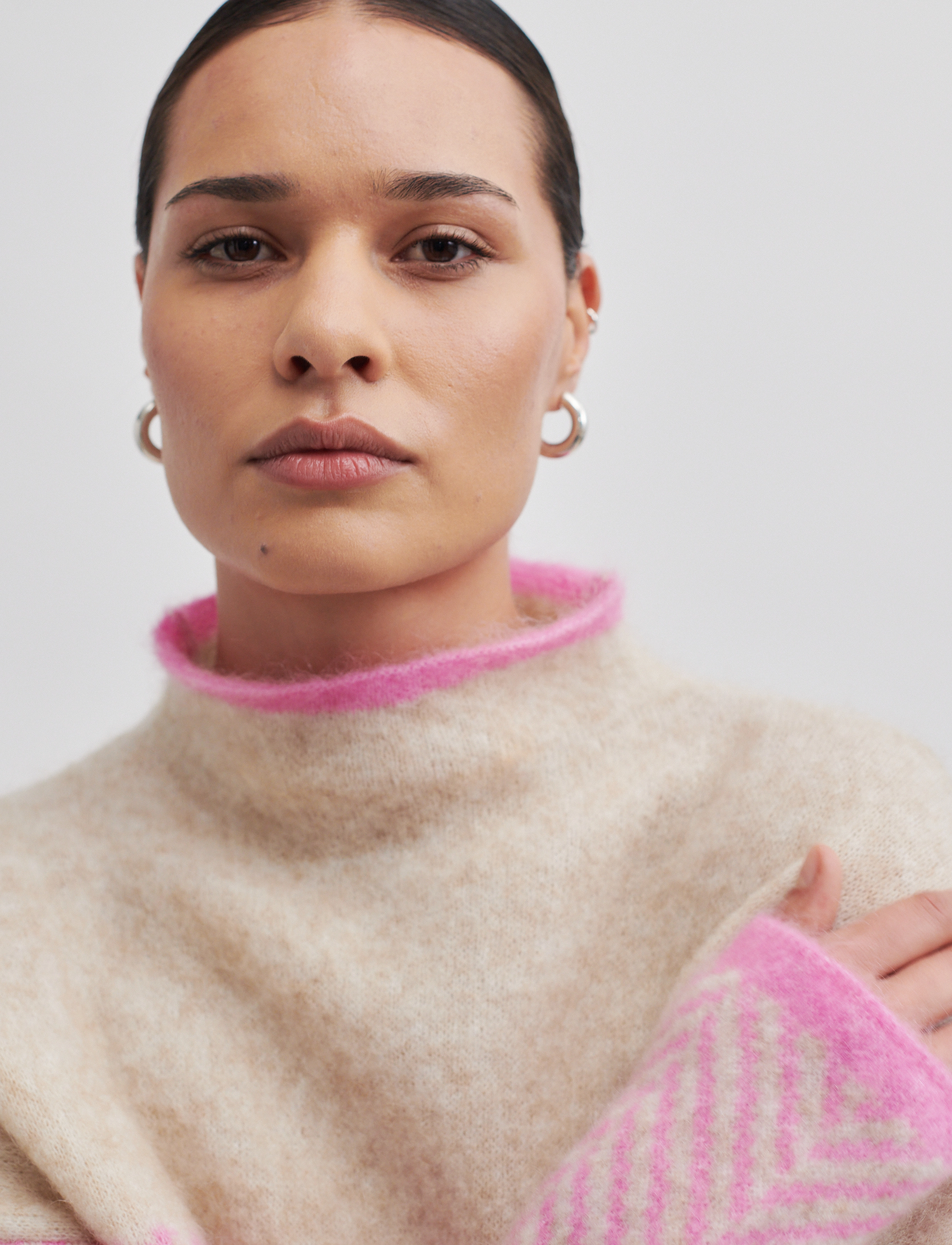 Second Female - Herrin Knit Stripe T-Neck - begonia pink - 2