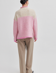 Second Female - Herrin Knit Stripe T-Neck - tröjor - begonia pink - 5
