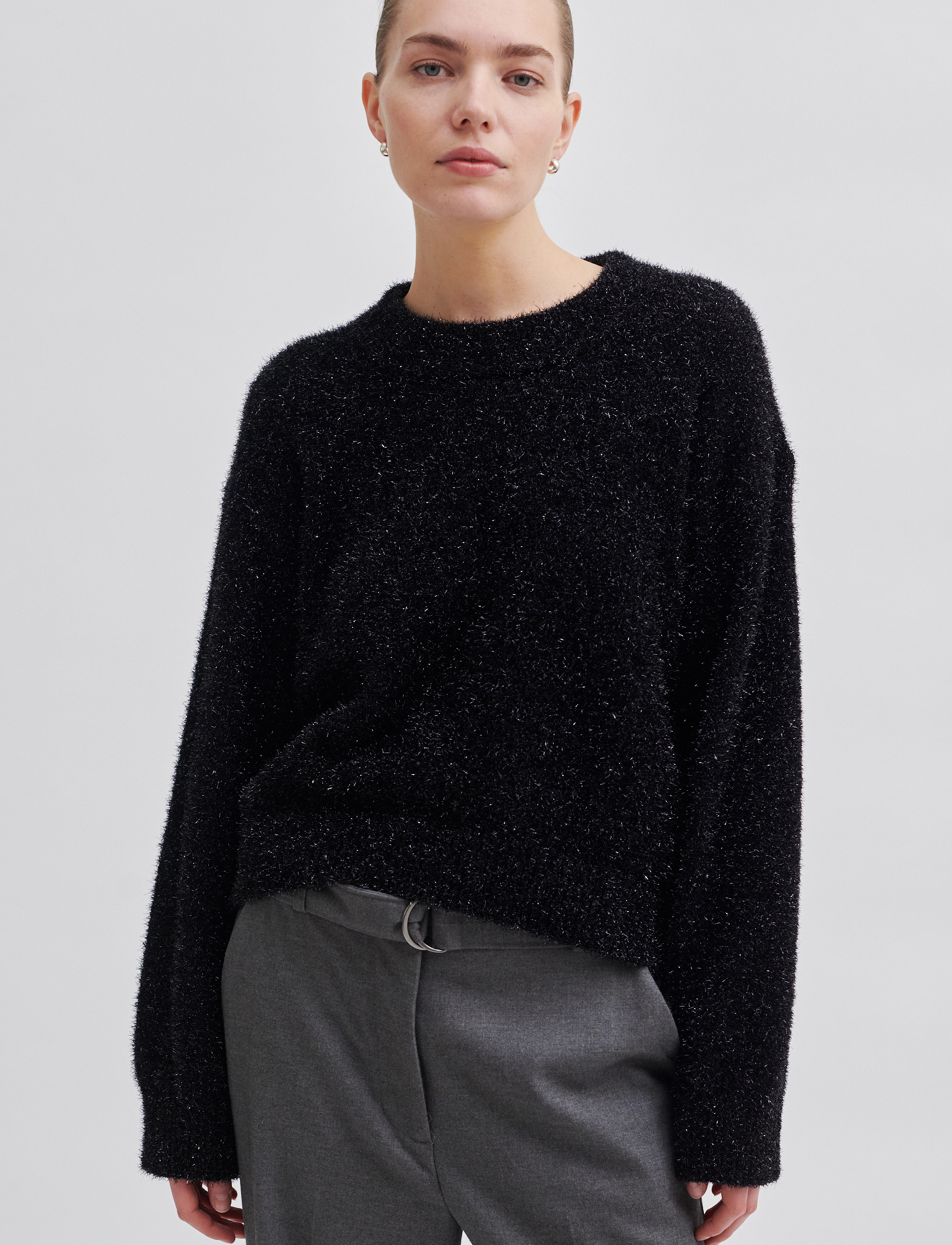 Second Female - Lamilla Knit O-Neck - black - 1