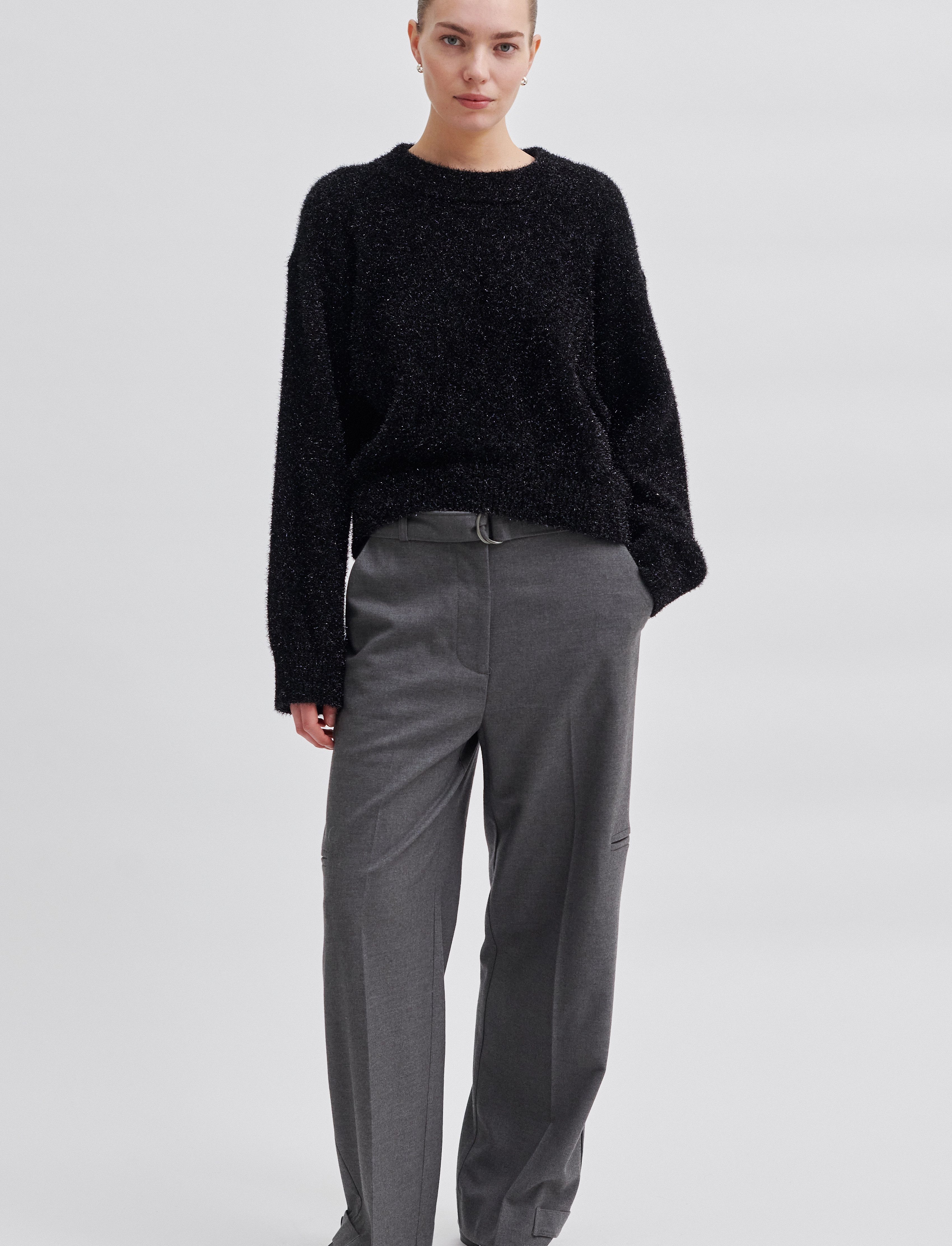 Second Female - Lamilla Knit O-Neck - black - 3