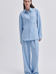 Second Female - Fique Tailored Trousers - plačios kelnės - ashley blue - 1