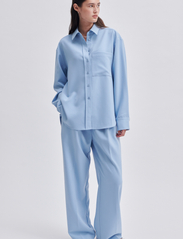 Second Female - Fique Tailored Trousers - plačios kelnės - ashley blue - 2
