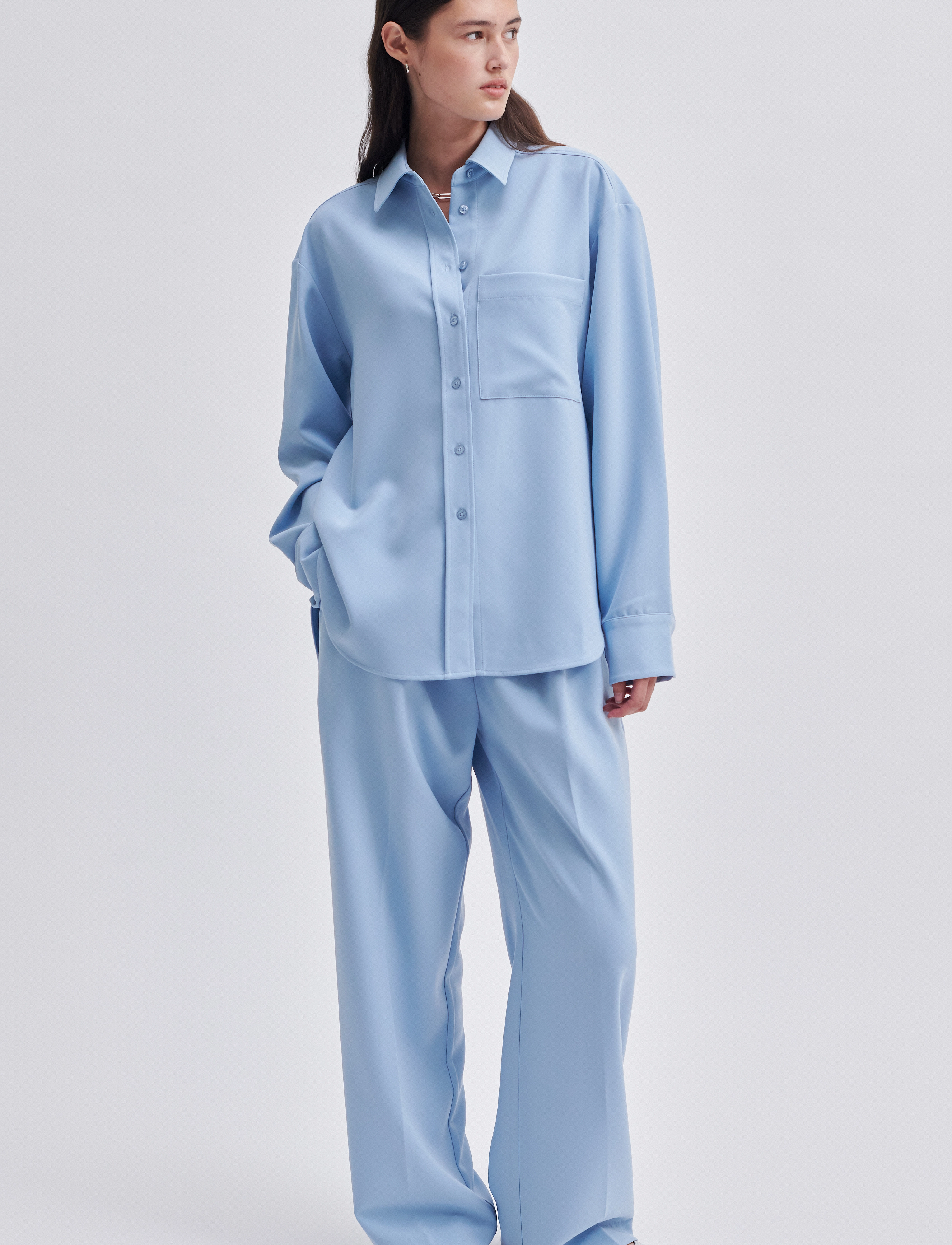 Second Female - Fique Tailored Trousers - bukser med brede ben - ashley blue - 3