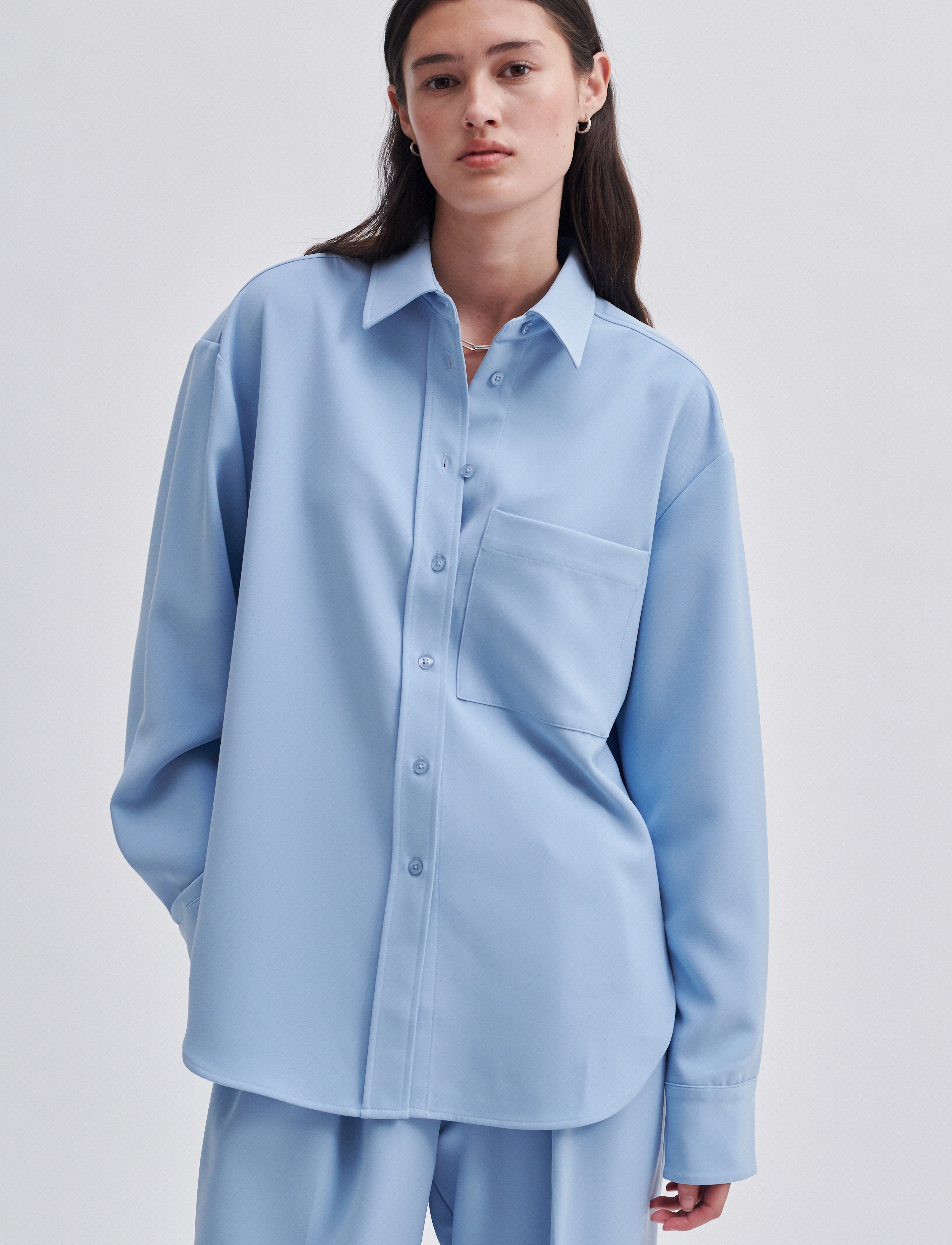Second Female - Fique Tailored Trousers - bukser med brede ben - ashley blue - 4