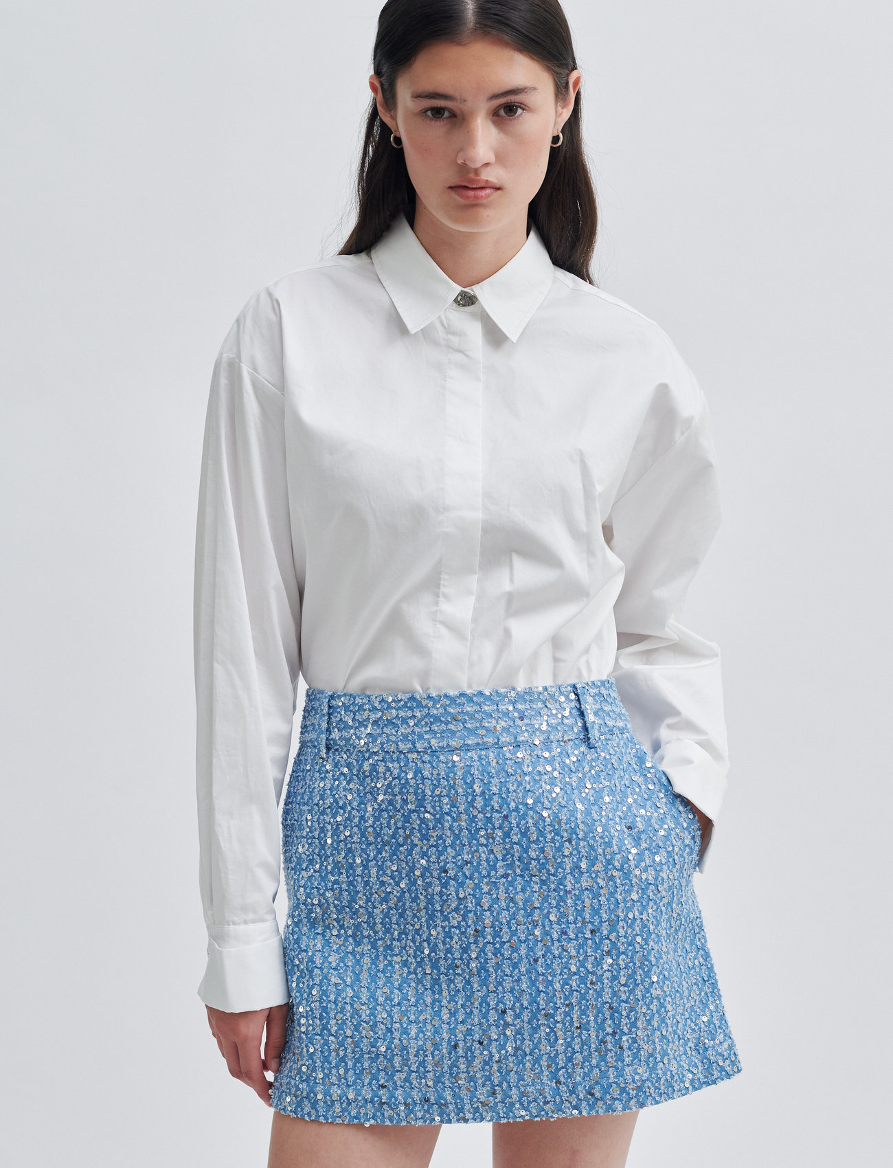 Second Female - Lemara Skirt - korte skjørt - denim blue - 1
