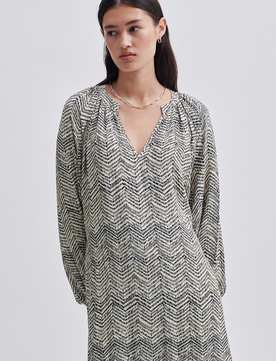 Second Female - Mallow Tunic Dress - sukienki do kolan i midi - black - 3