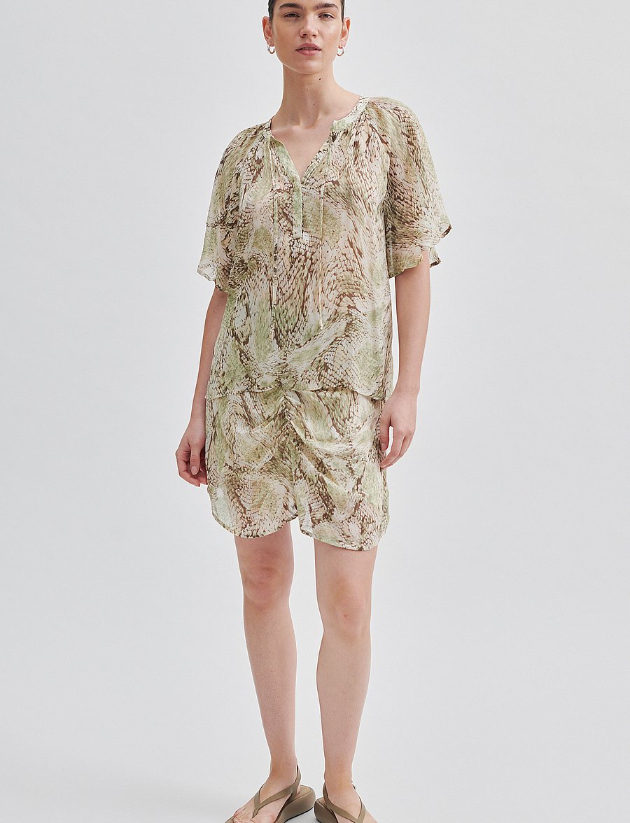Second Female - Relia Blouse - short-sleeved blouses - tea - 3