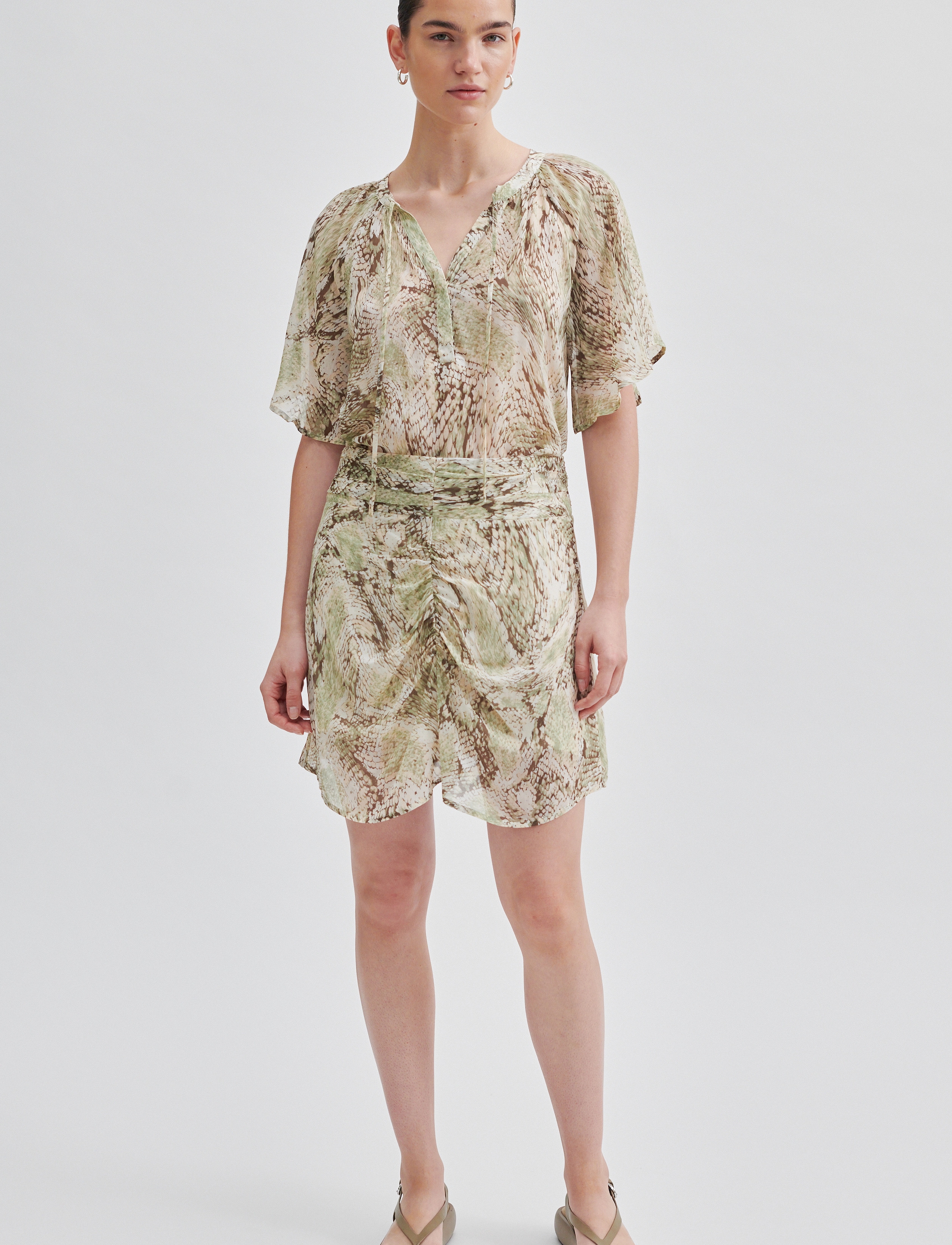 Second Female - Relia Blouse - short-sleeved blouses - tea - 5