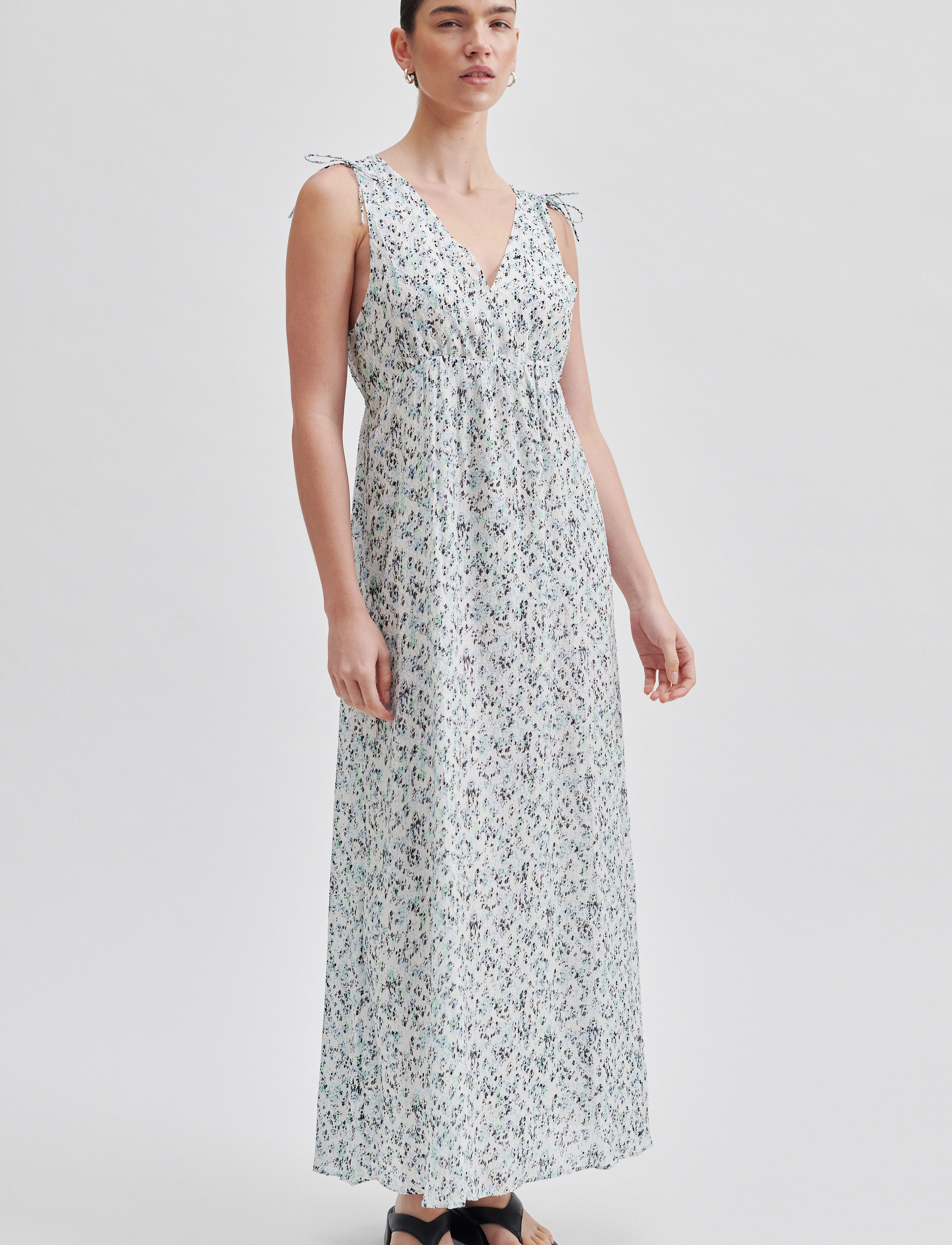 Second Female Elle Maxi Dress - Kjoler - ALASKAN BLUE / multi