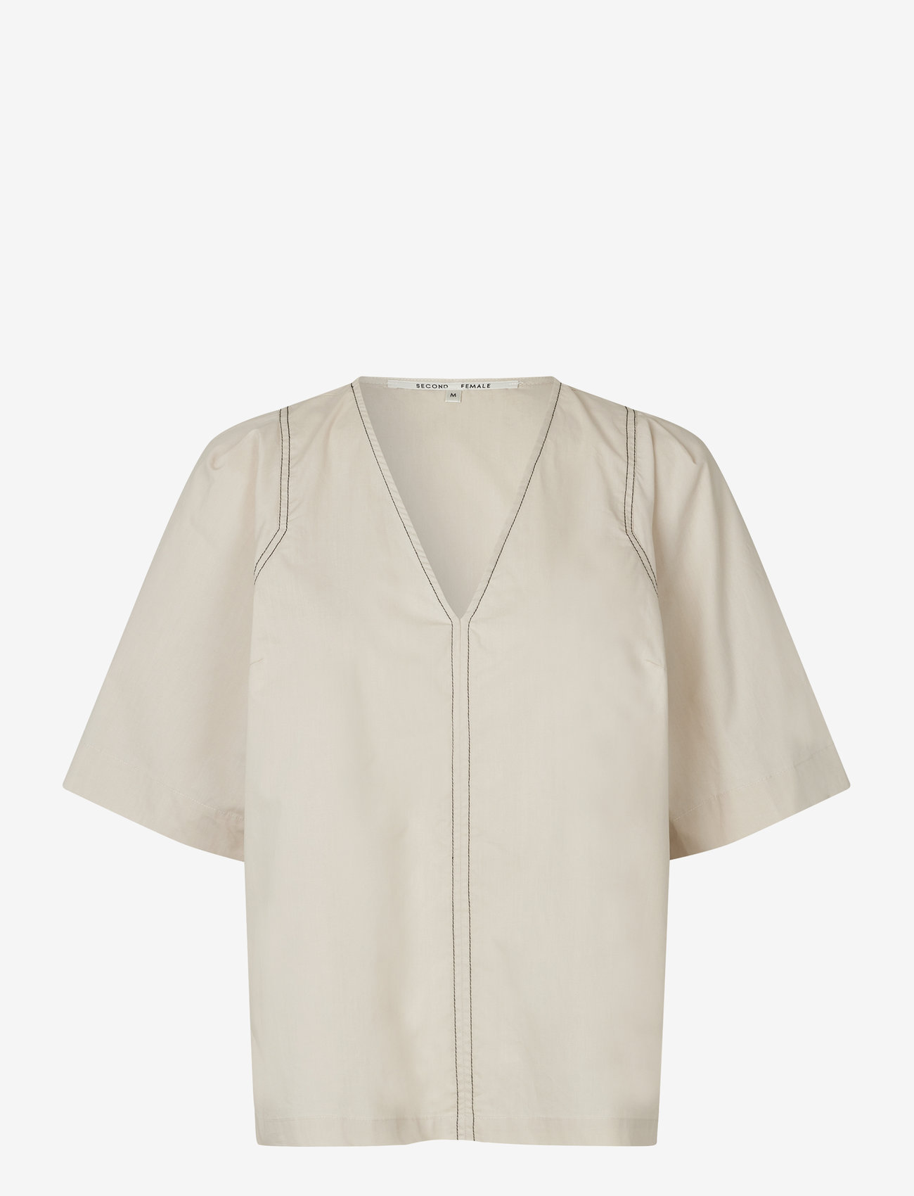 Second Female - Larkini Blouse - lühikeste varrukatega pluusid - pumice stone - 0