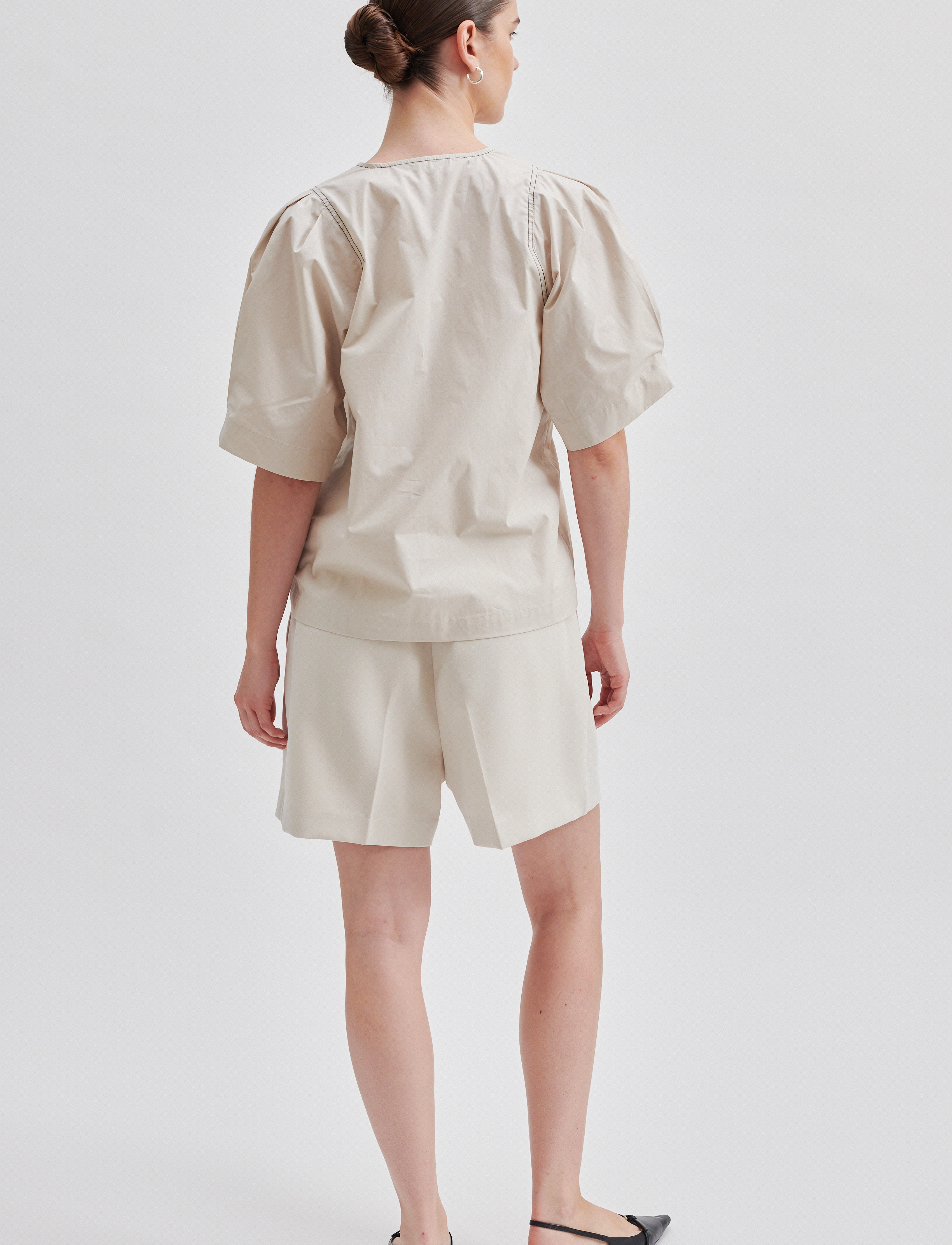 Second Female - Larkini Blouse - kurzämlige blusen - pumice stone - 4