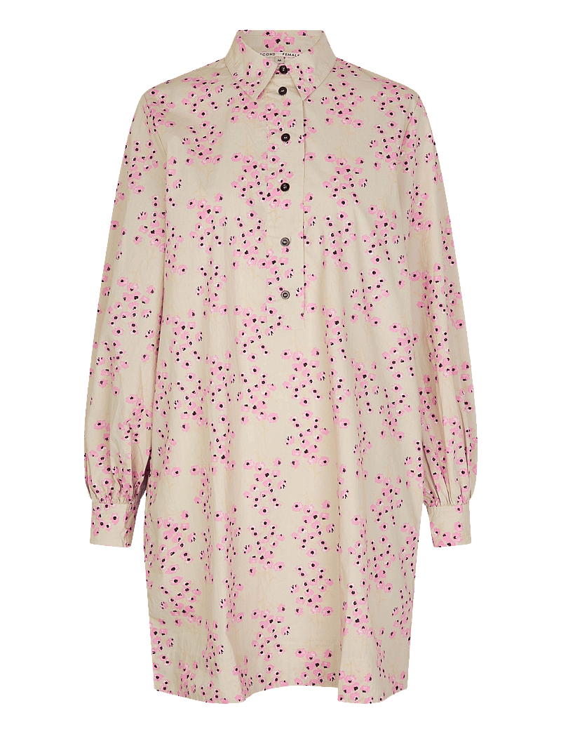 Second Female - Claud Tunic Dress - skjortekjoler - begonia pink - 0