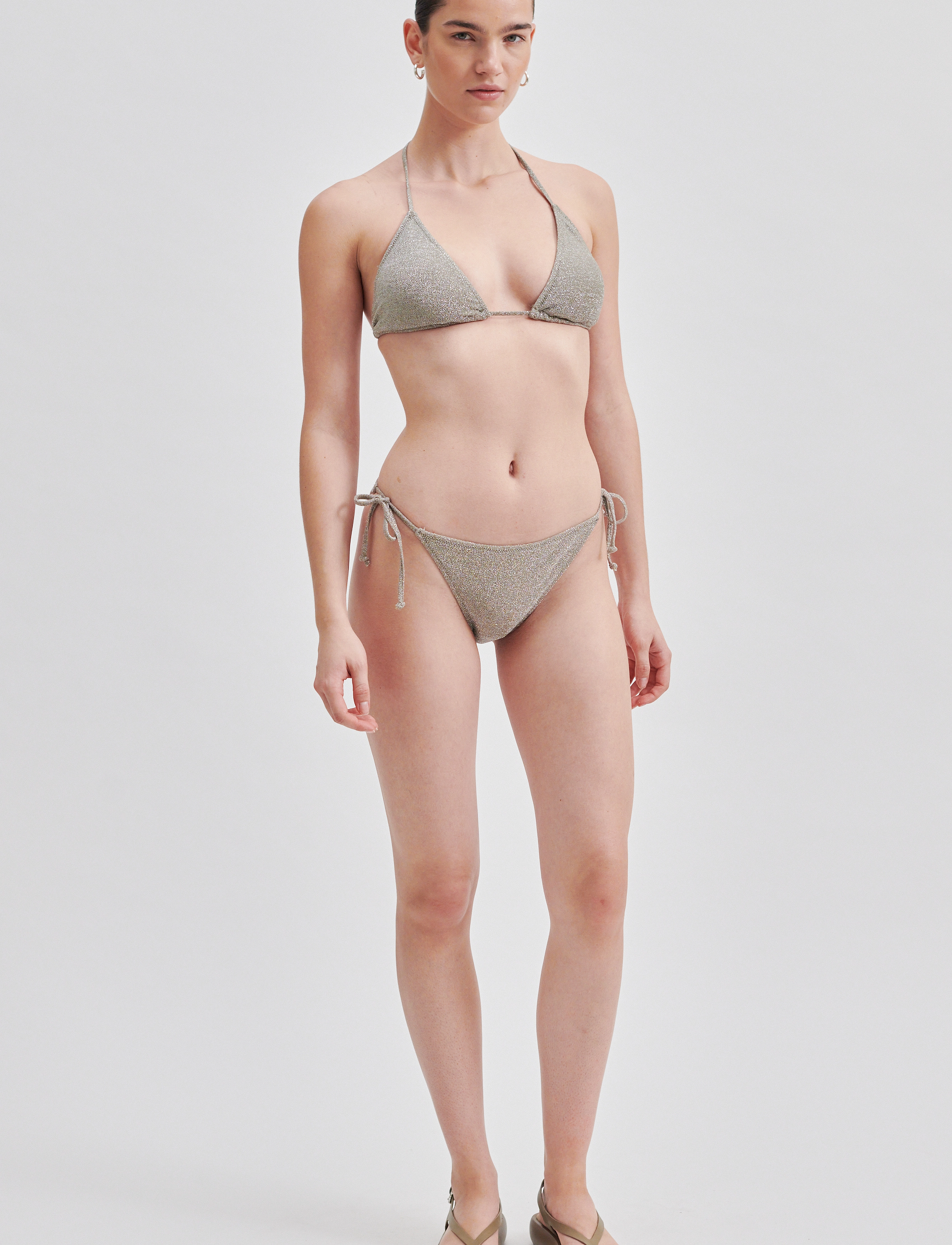 Second Female Glint Bikini Bottom - Bademode - VINTAGE KHAKI / gold