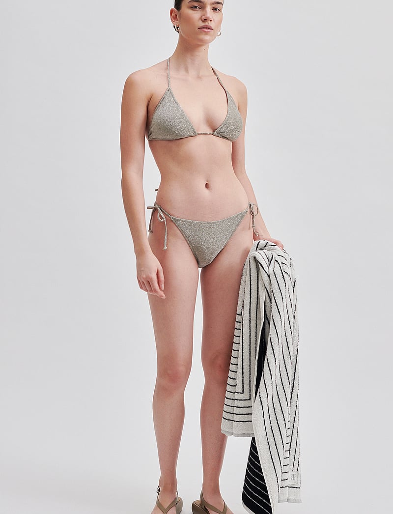 Second Female - Glint Bikini Bottom - side tie bikinier - vintage khaki - 5