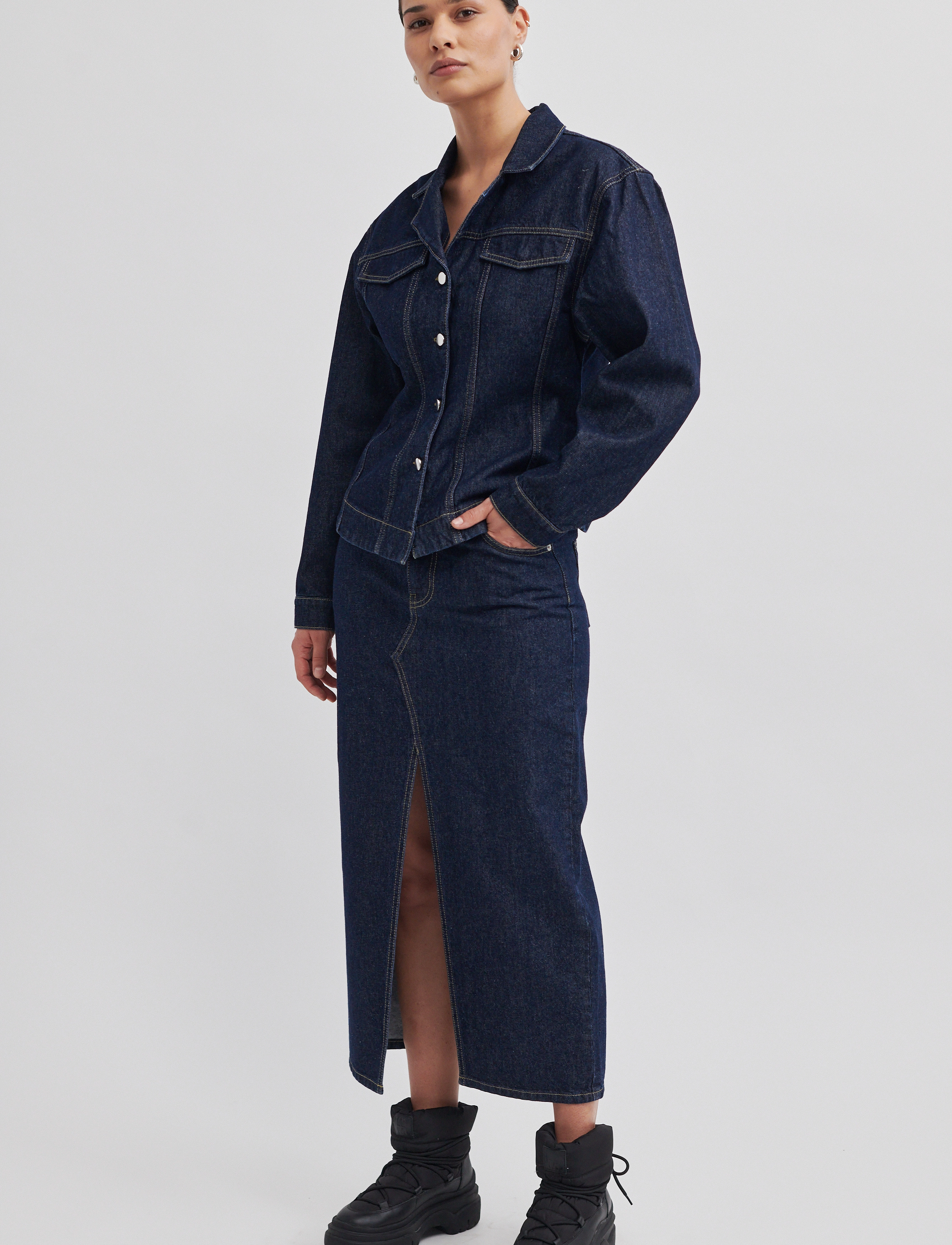 Second Female - Columbus New Skirt - dark blue denim - 3