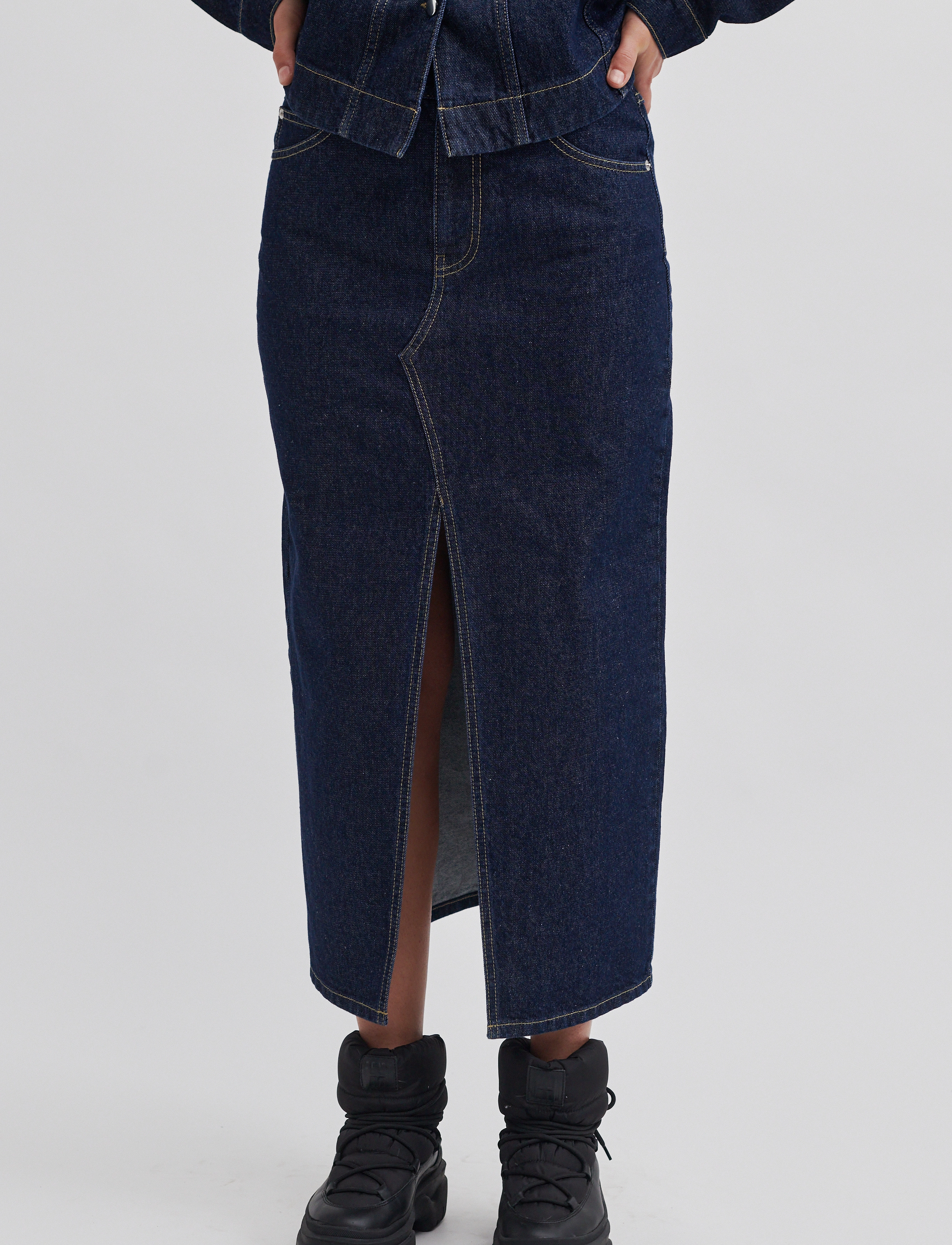 Second Female - Columbus New Skirt - dark blue denim - 4
