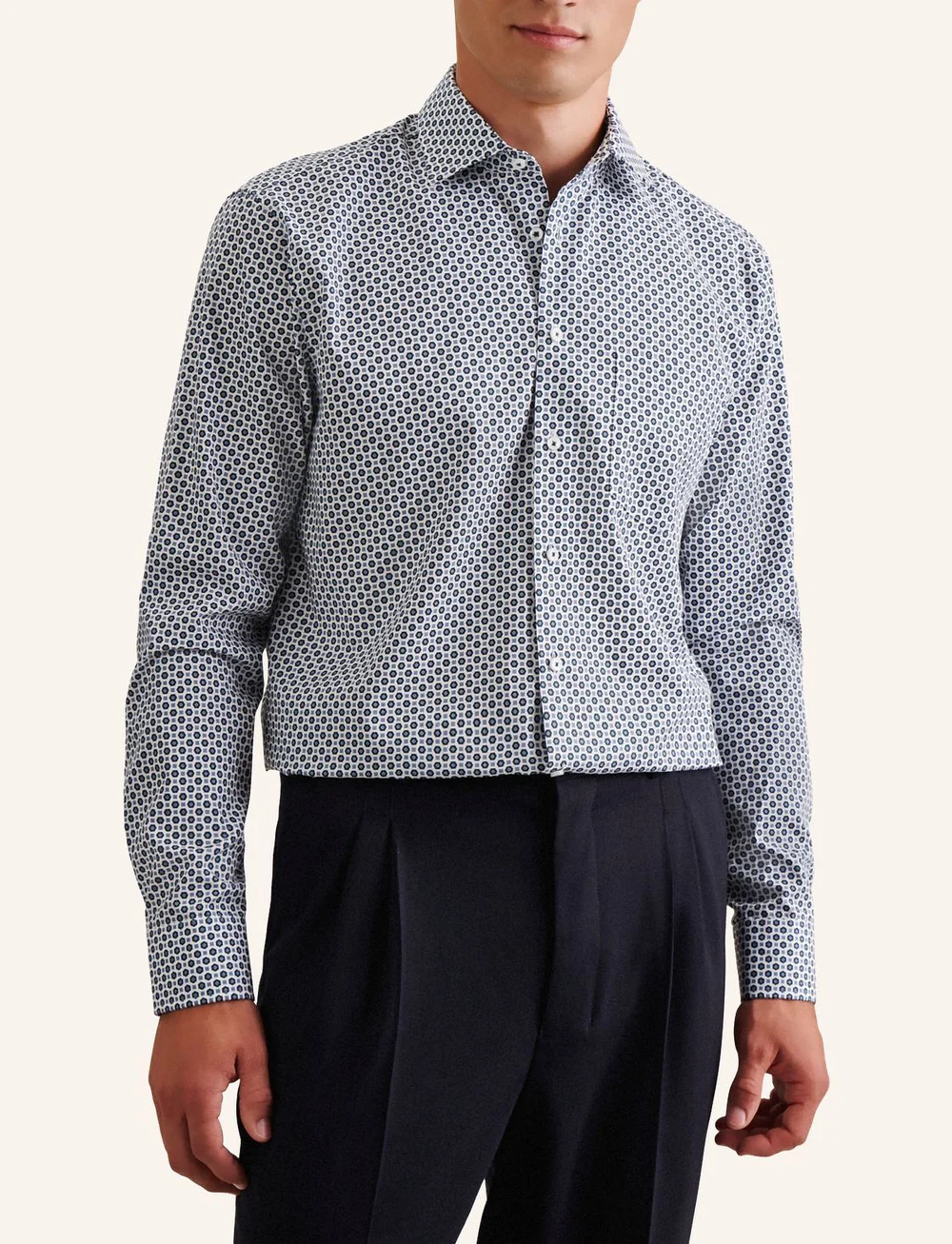 Seidensticker - Business Kent - mönstrade skjortor - green - 0