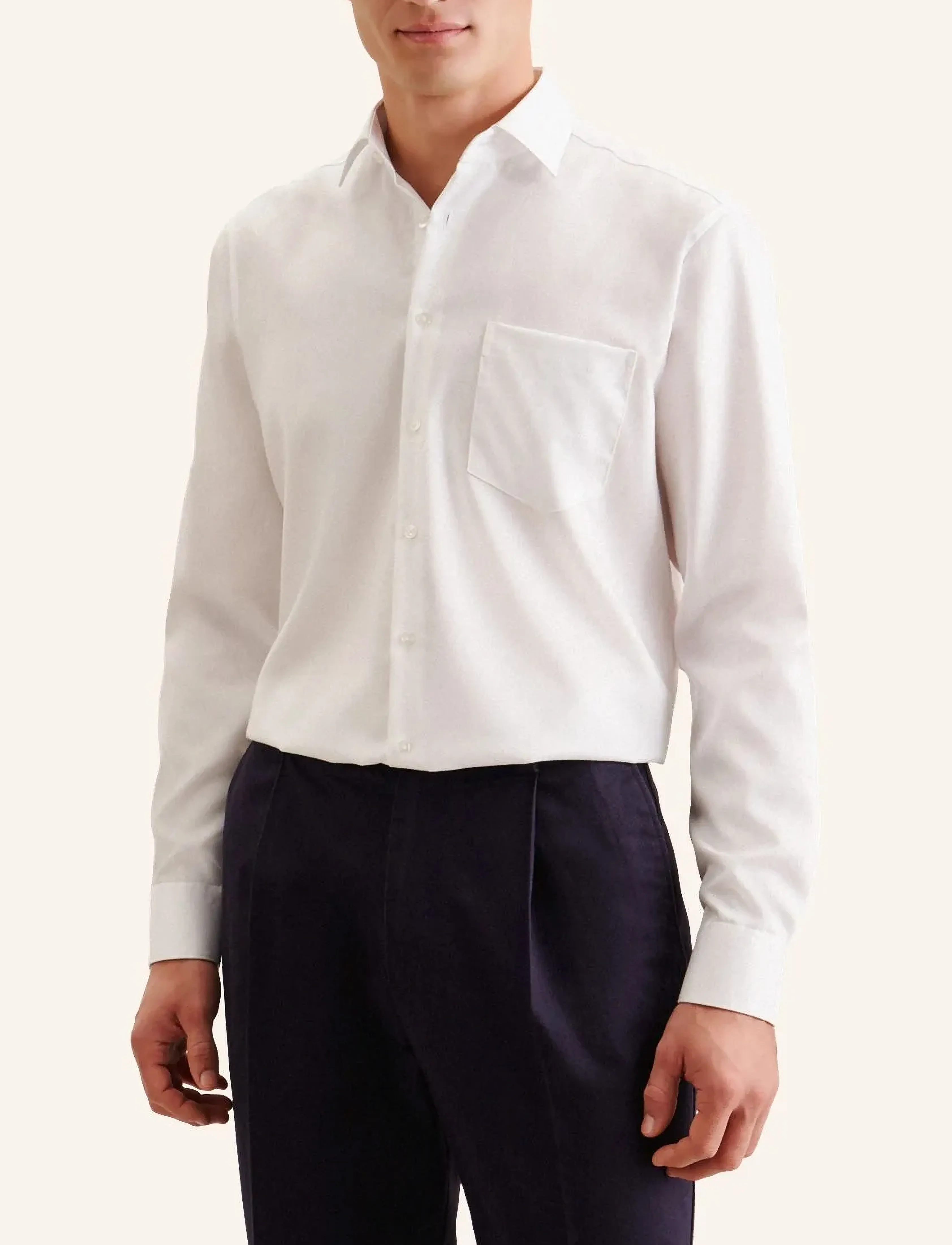 Seidensticker Business Shirt Regular, 48, White, Skjorter > Business Shirts, Herre