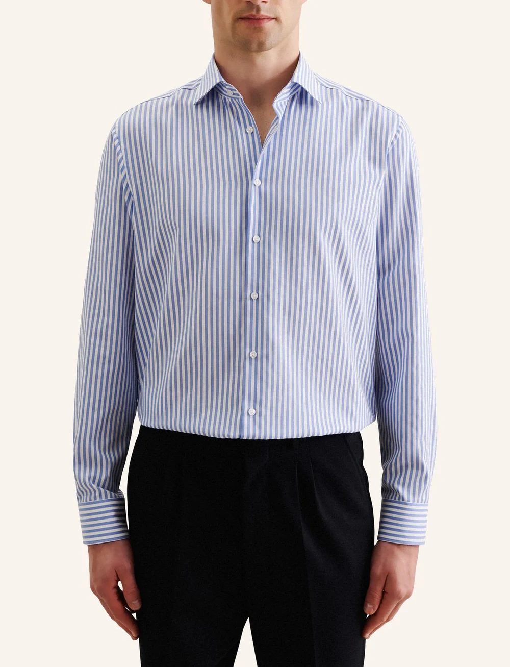 Seidensticker - New Kent 108 o.T. - randiga skjortor - mid blue - 0