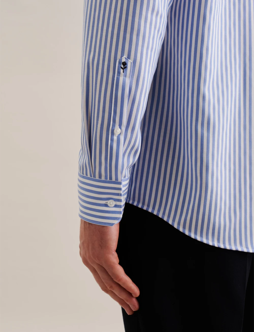 Seidensticker - New Kent 108 o.T. - randiga skjortor - mid blue - 4