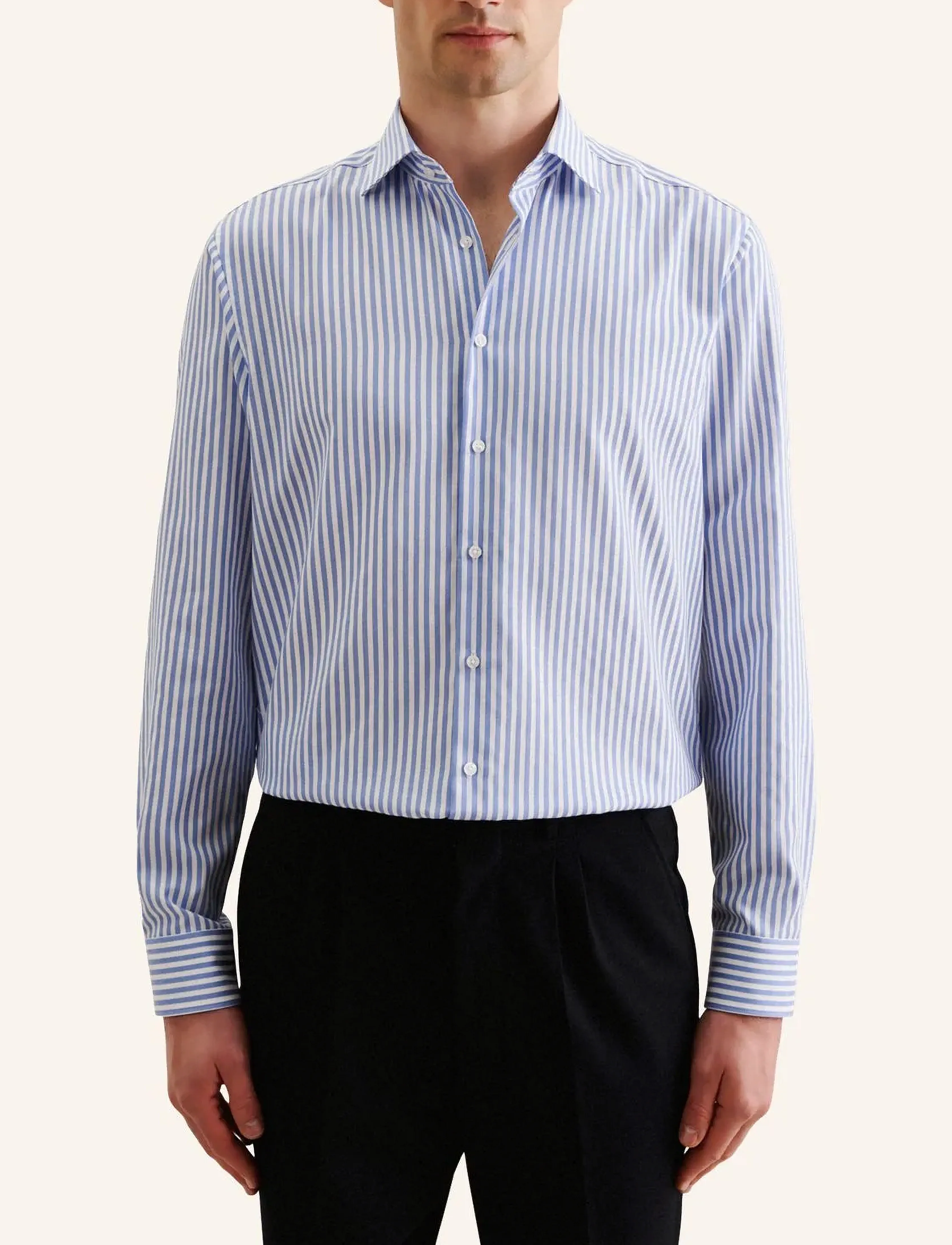 Seidensticker - Business shirt Regular - randiga skjortor - mid blue - 5