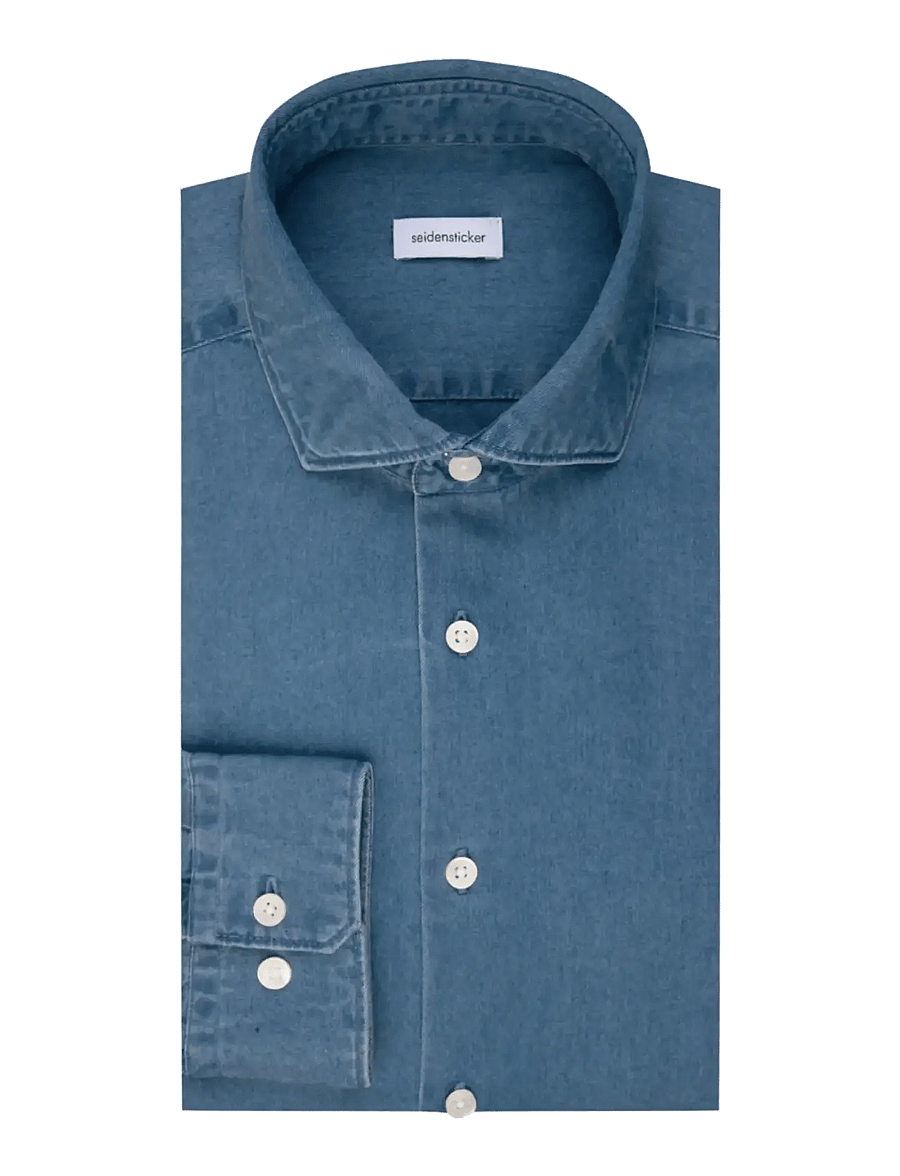 Seidensticker - Casual Shirt Regular - džinsiniai marškiniai - blue - 2