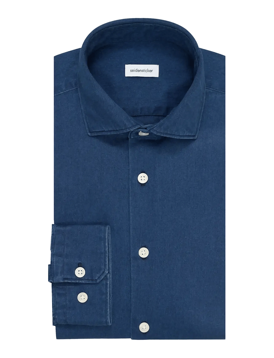 Seidensticker - Denim shirt Regular - denim shirts - dark blue - 2