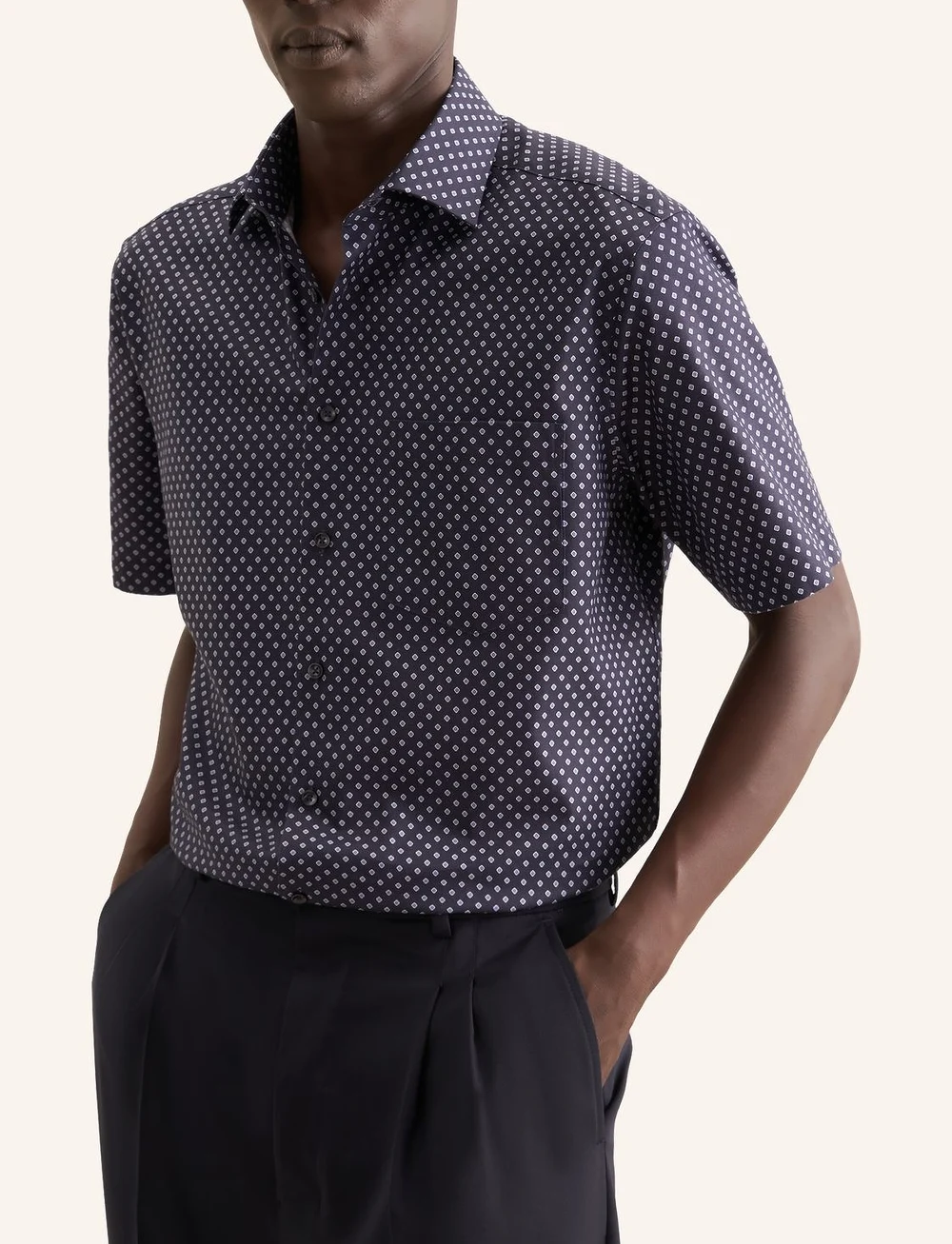 Seidensticker - Business Kent 1/2 - kortärmade skjortor - navy blue - 0