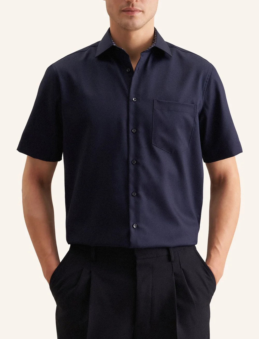 Seidensticker - CITYHEMDEN 1/2 ARM - short-sleeved shirts - navy - 0