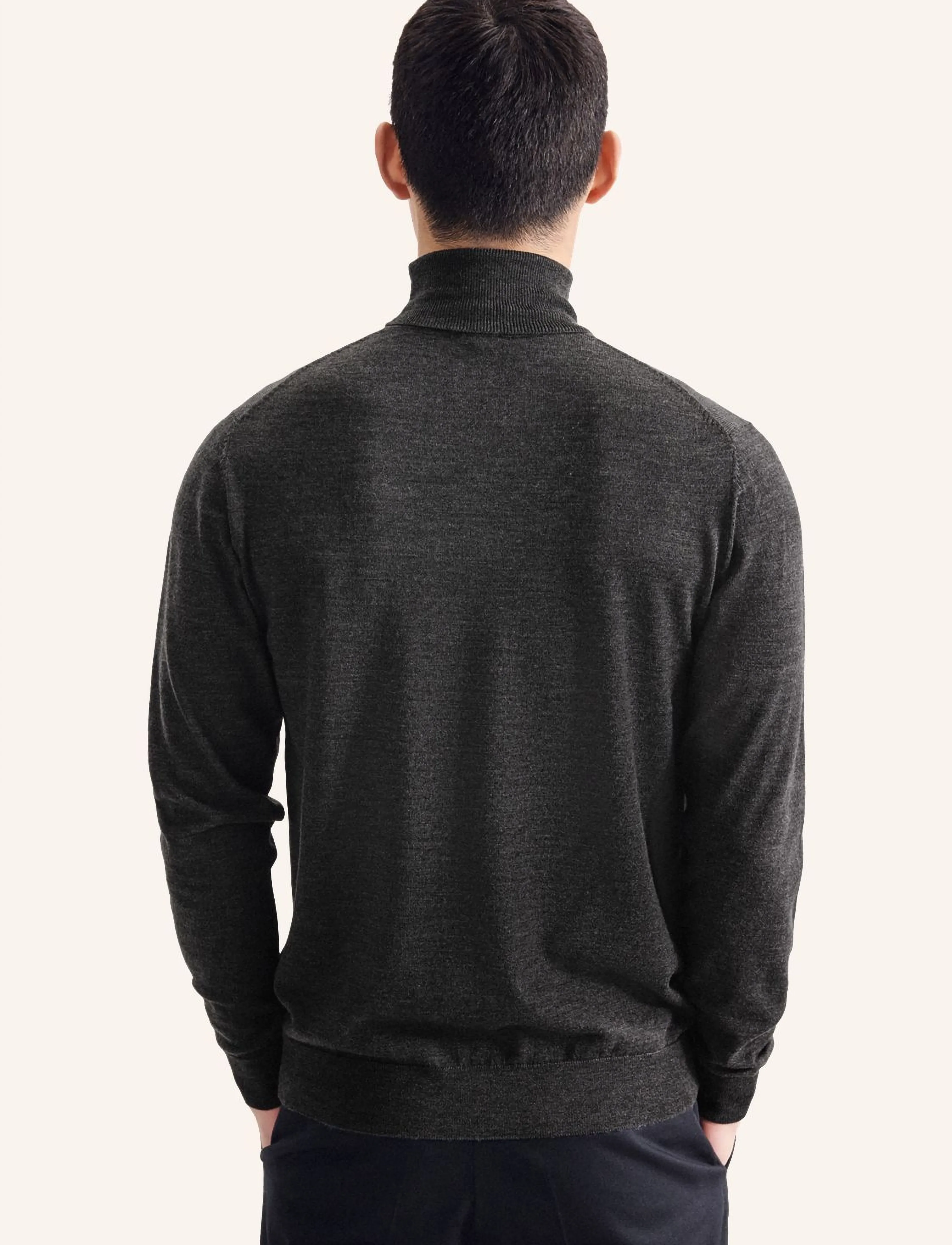 Seidensticker - Sweater knit Regular - rullekraver - anthrazit mÉlange - 4