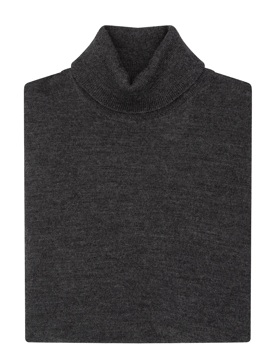 Seidensticker - Sweater knit Regular - rullekraver - anthrazit mÉlange - 3