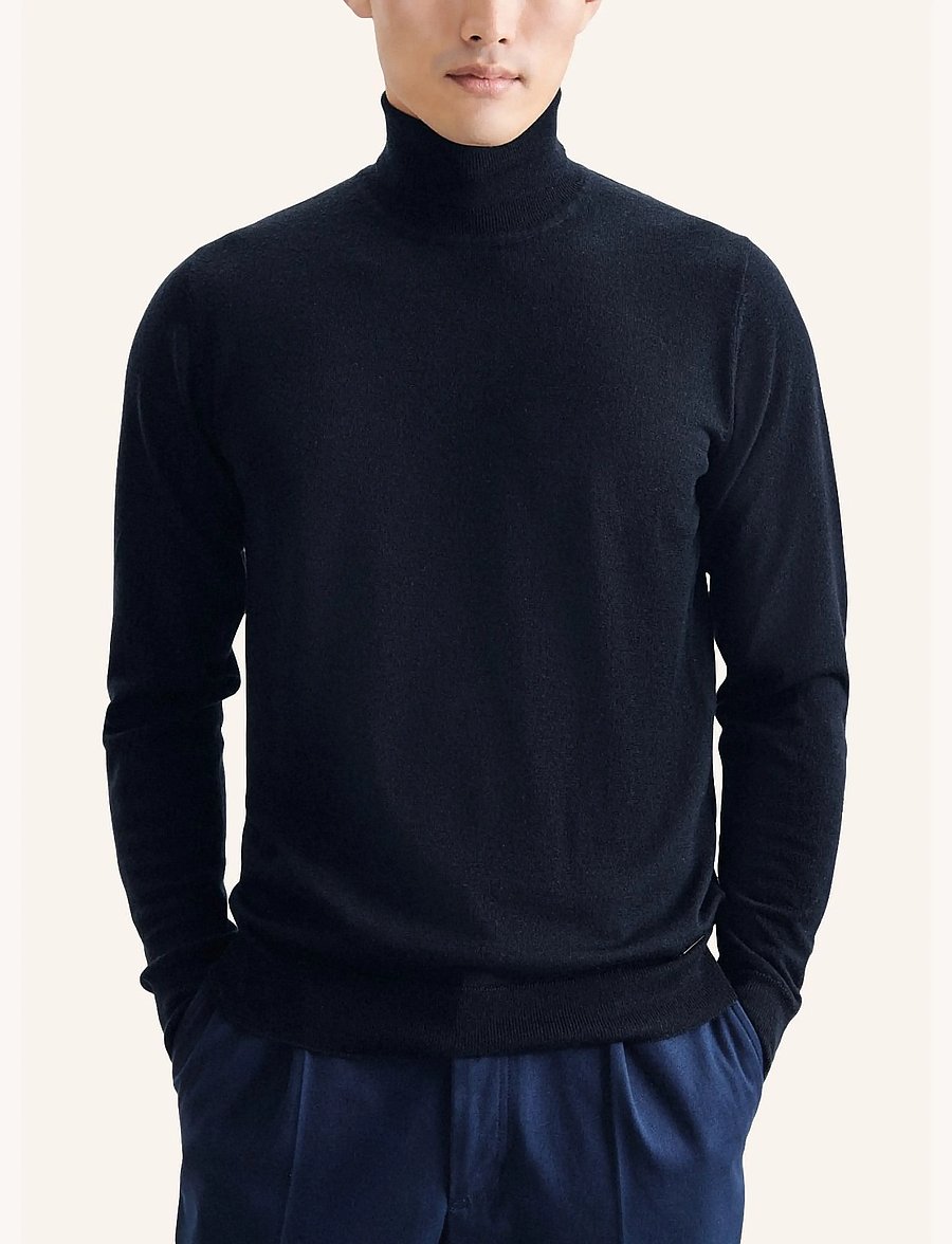 Seidensticker - Sweater knit Regular - turtlenecks - deep navy - 4