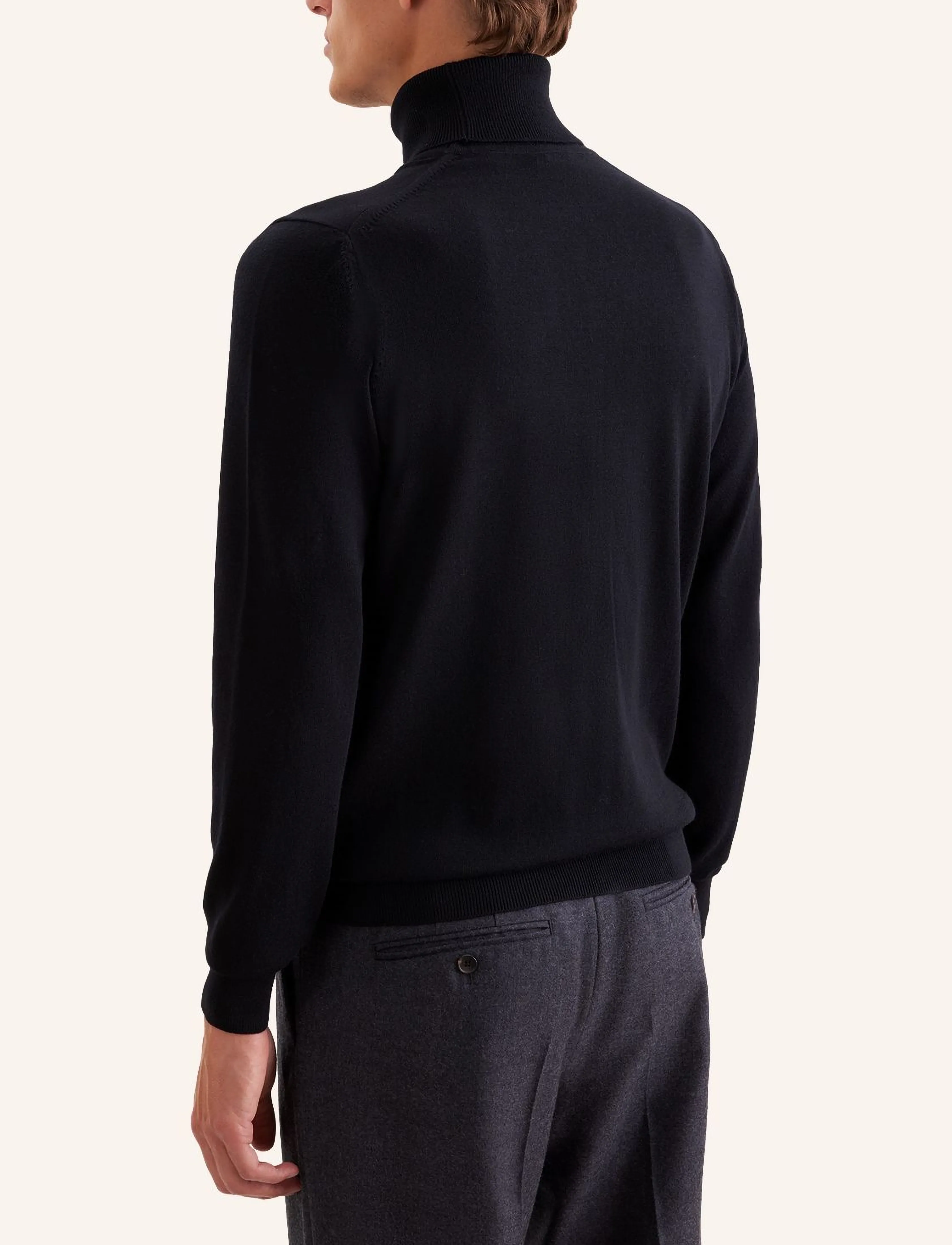 Seidensticker - Sweater knit Regular - rullekraver - real black - 4